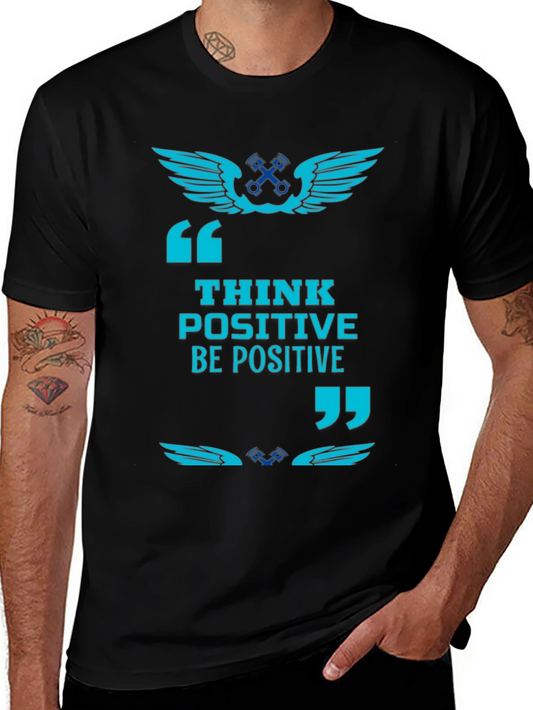 Think Positive Black Graphic Tee