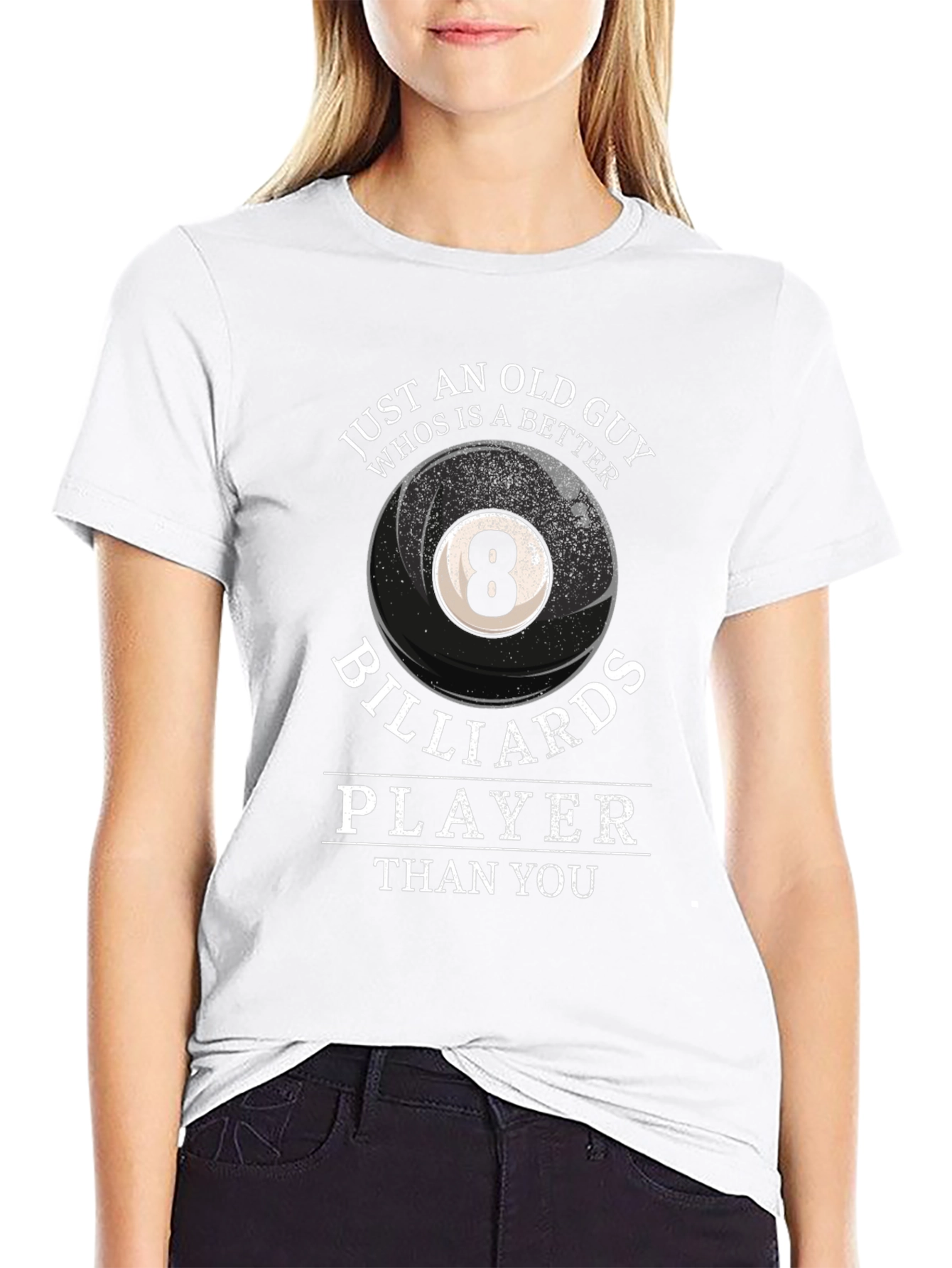 Funny Billiards Player T-Shirt for Old Guys