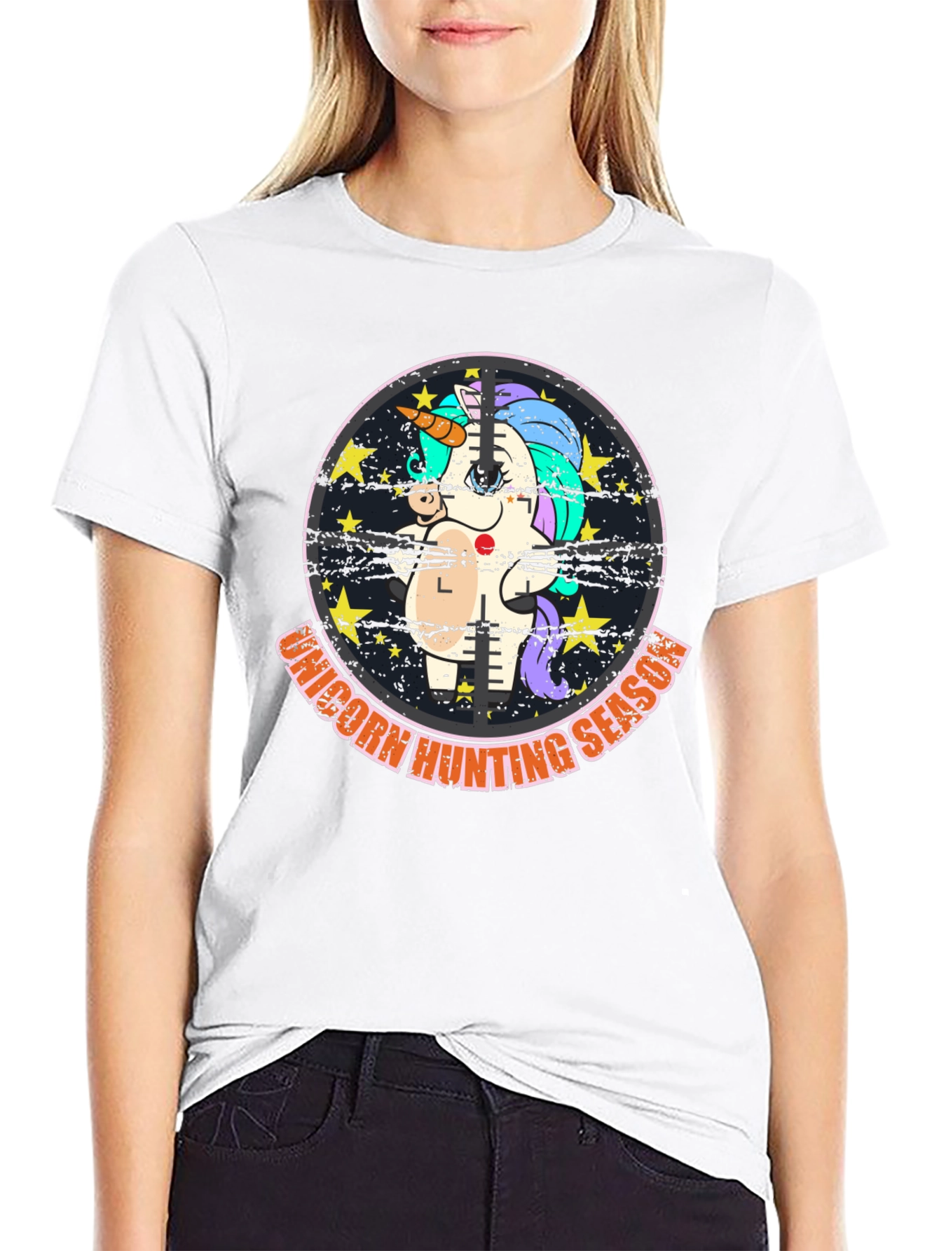Unicorn Hunting Season Black T-Shirt