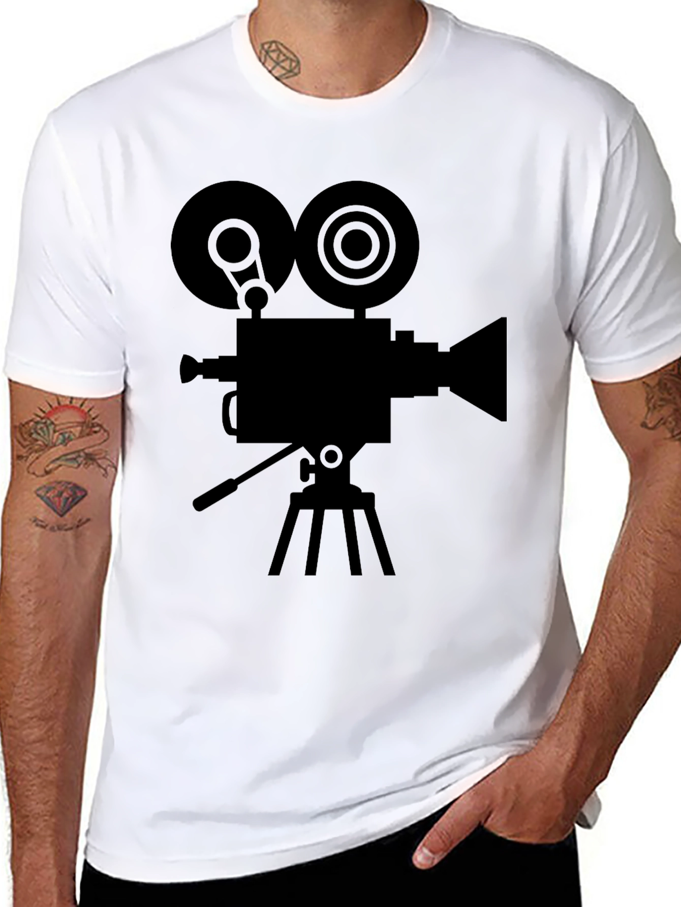 Classic Film Camera Graphic T-Shirt - Retro Movie Tee