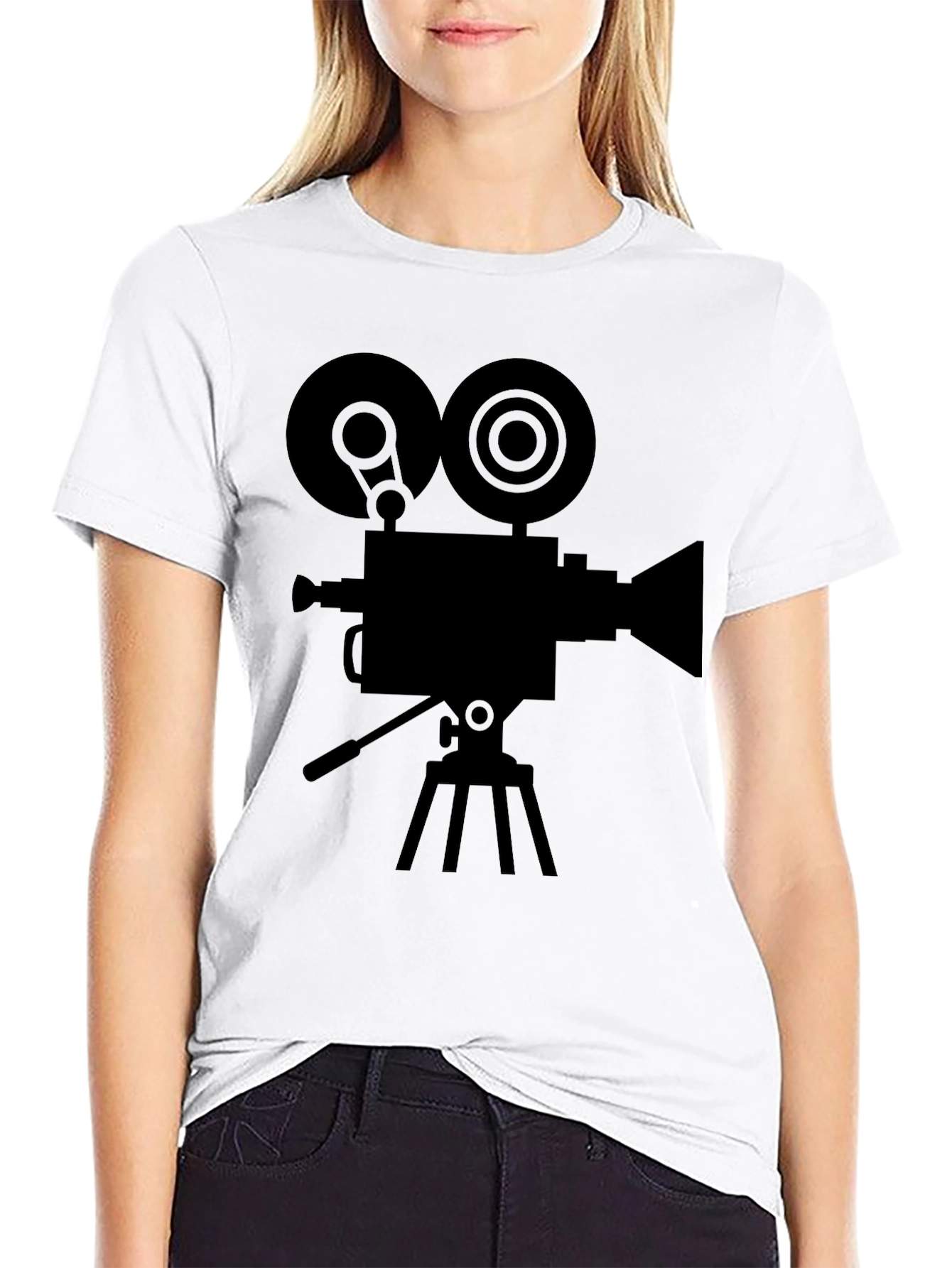 Classic Film Camera Graphic T-Shirt - Retro Movie Tee