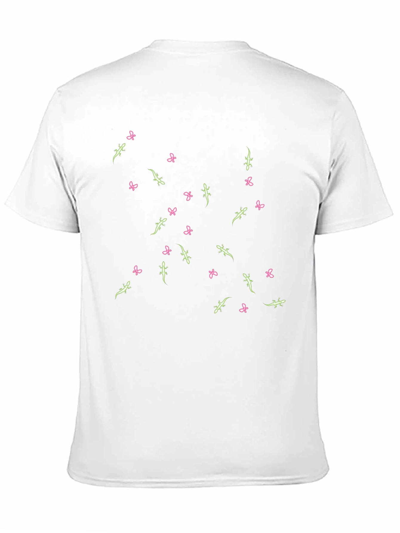 Lizard & Flower Print Black T-Shirt