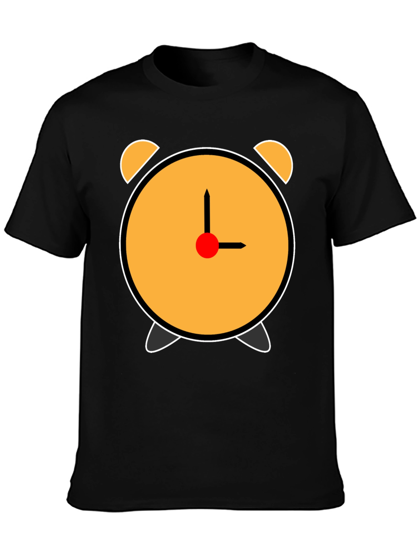 Alarm Clock Graphic T-Shirt - Black Cotton Tee