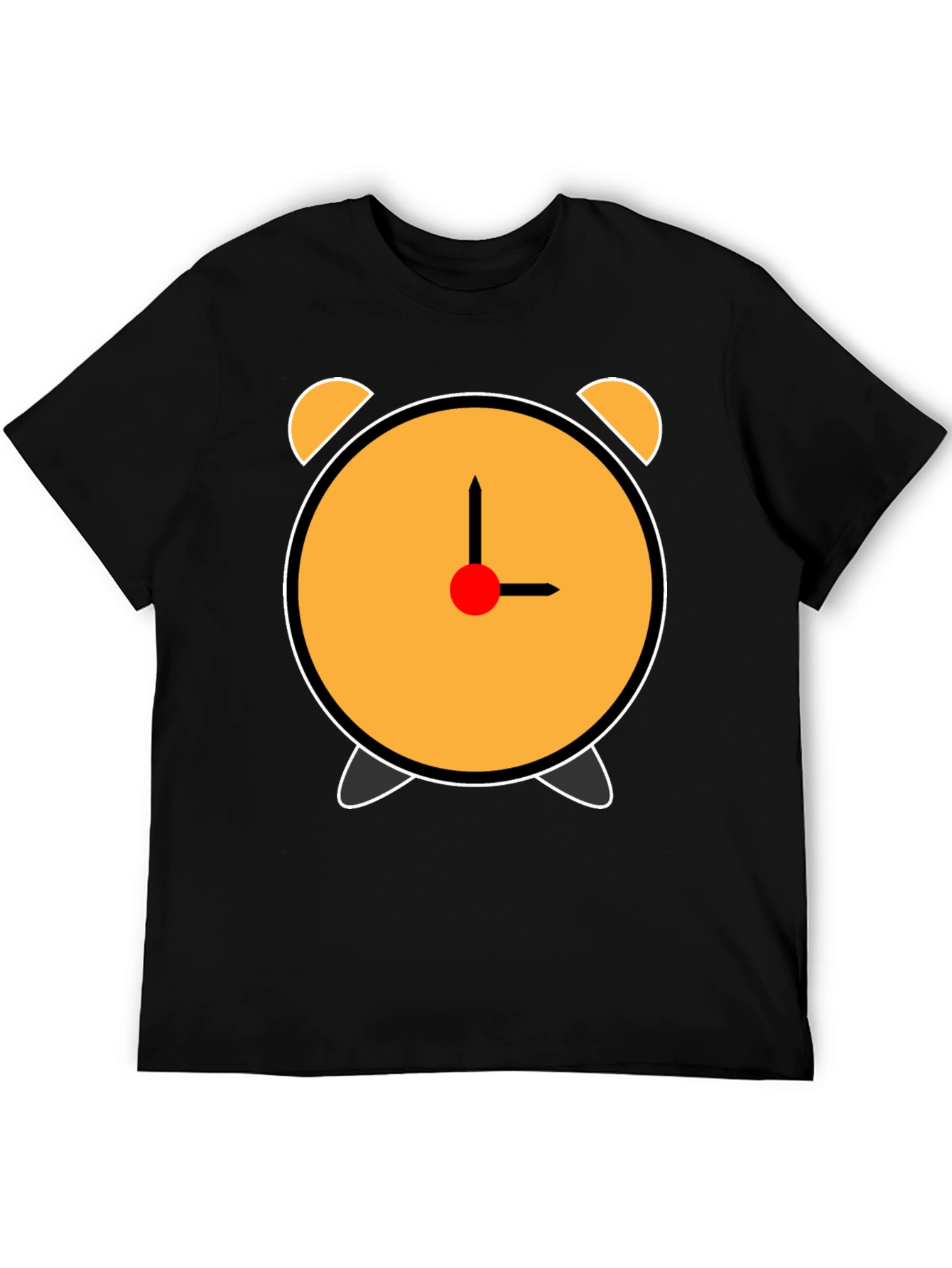 Alarm Clock Graphic T-Shirt - Black Cotton Tee