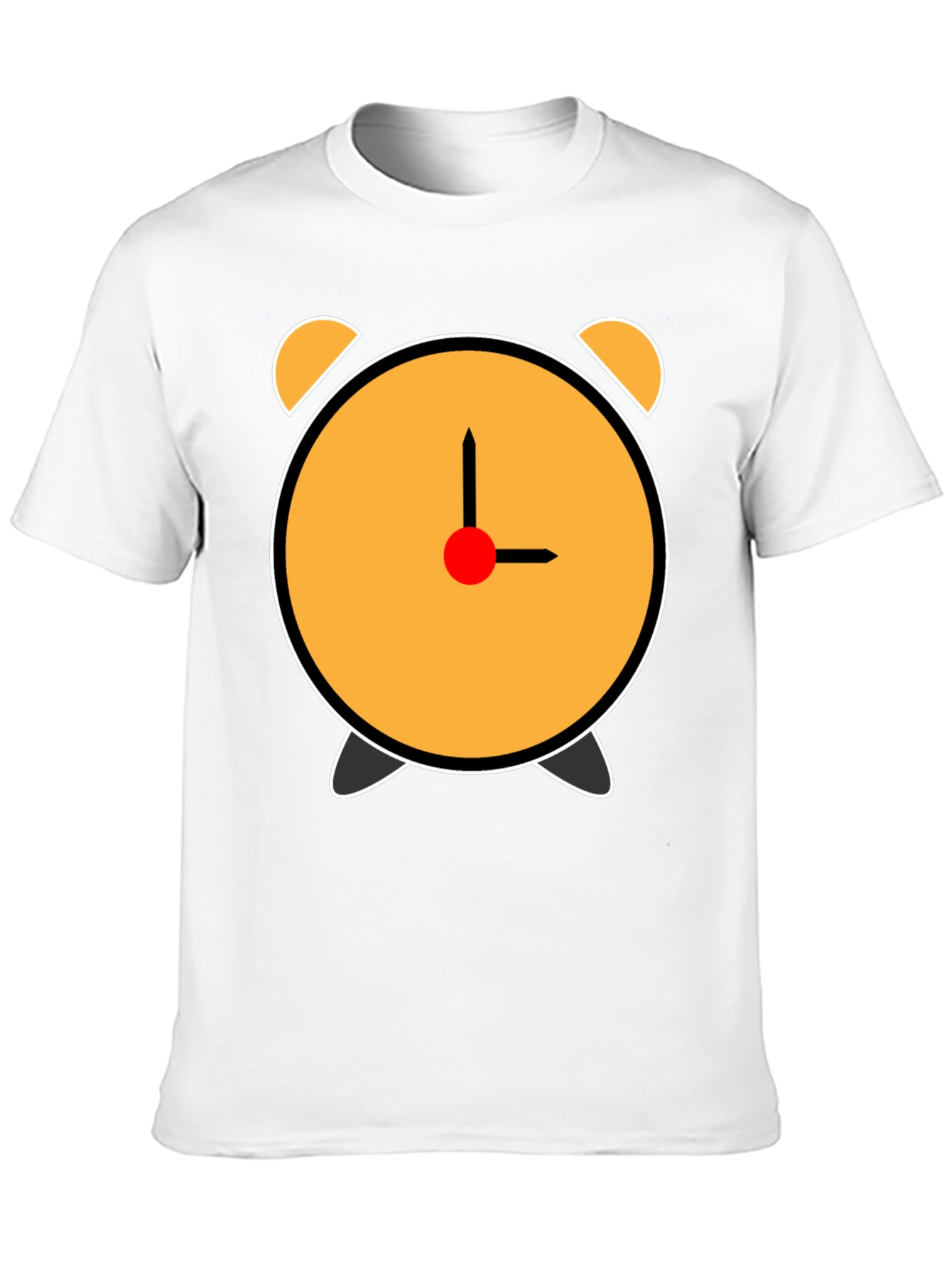 Alarm Clock Graphic T-Shirt - Black Cotton Tee