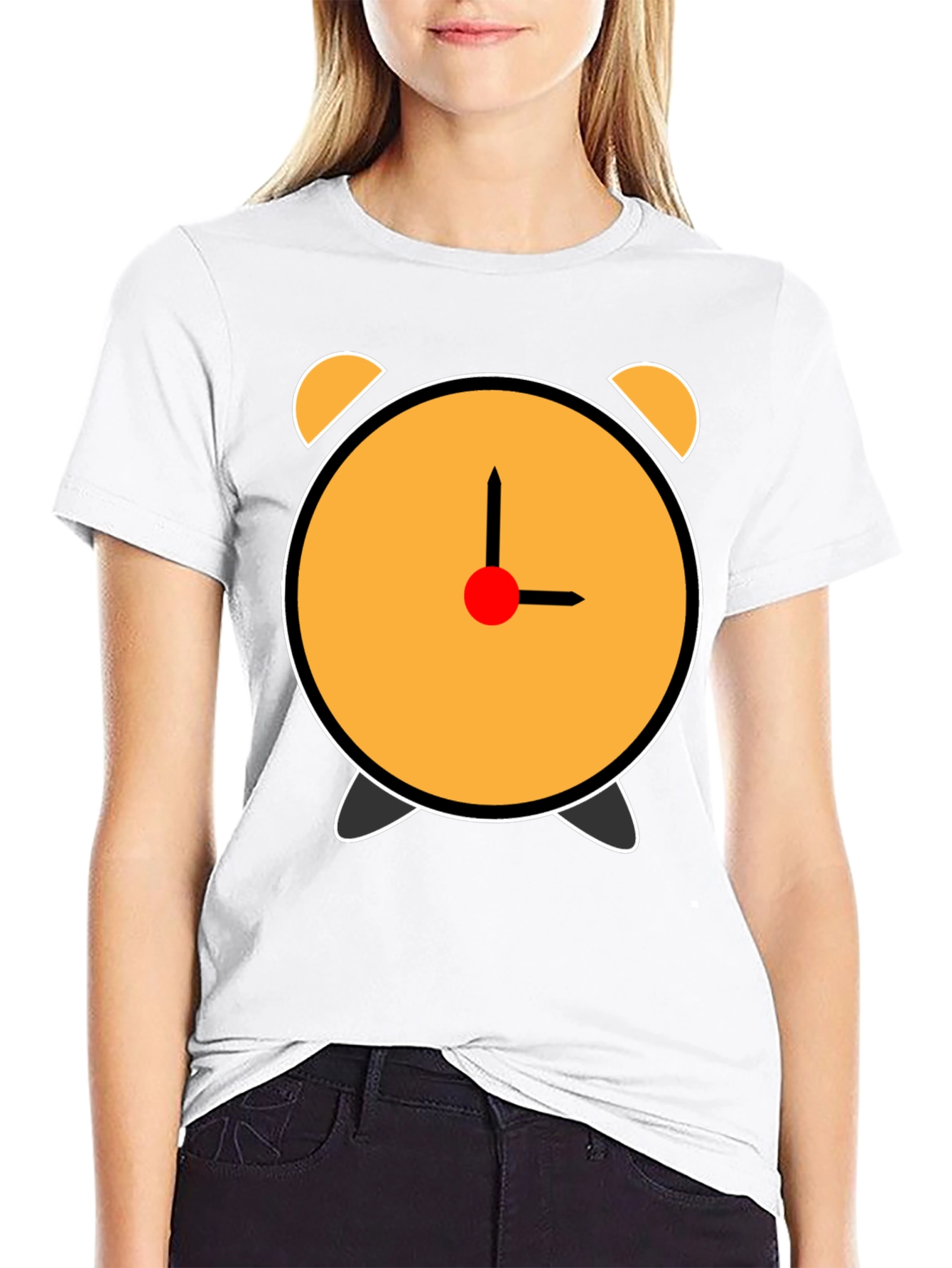 Alarm Clock Graphic T-Shirt - Black Cotton Tee