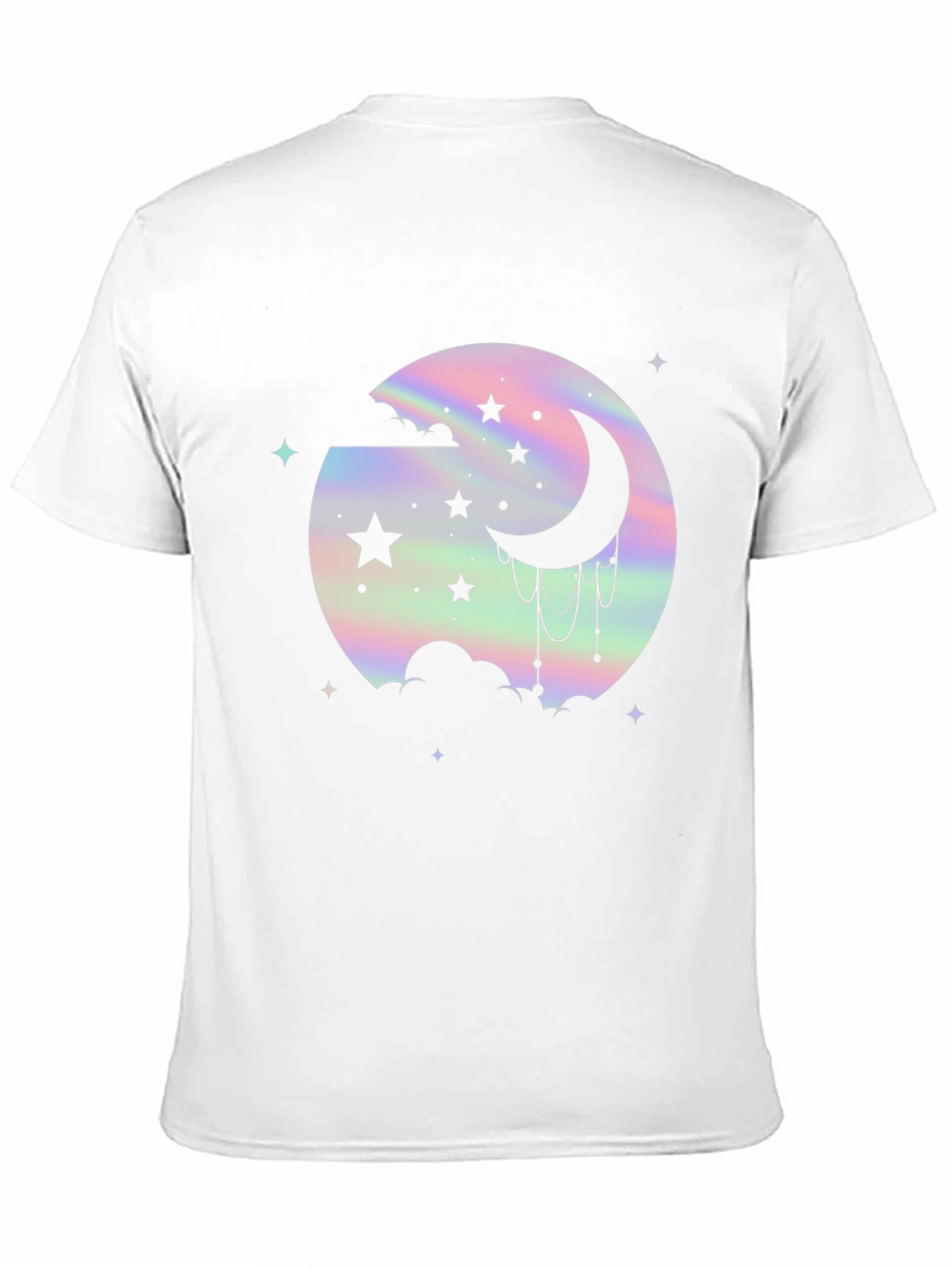 Holographic Moon & Stars Black Graphic Tee