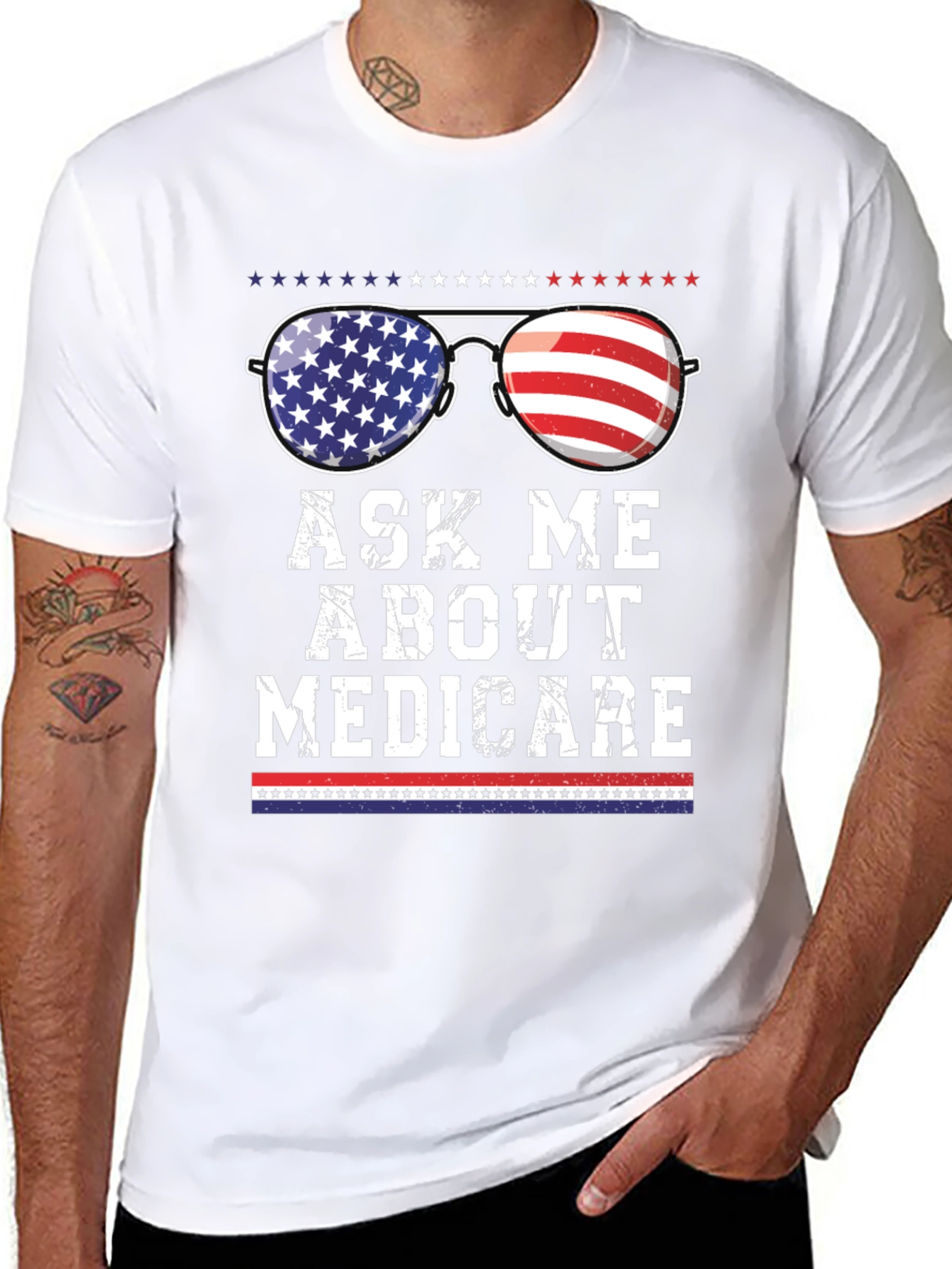 Ask Me About Medicare Patriotic T-Shirt