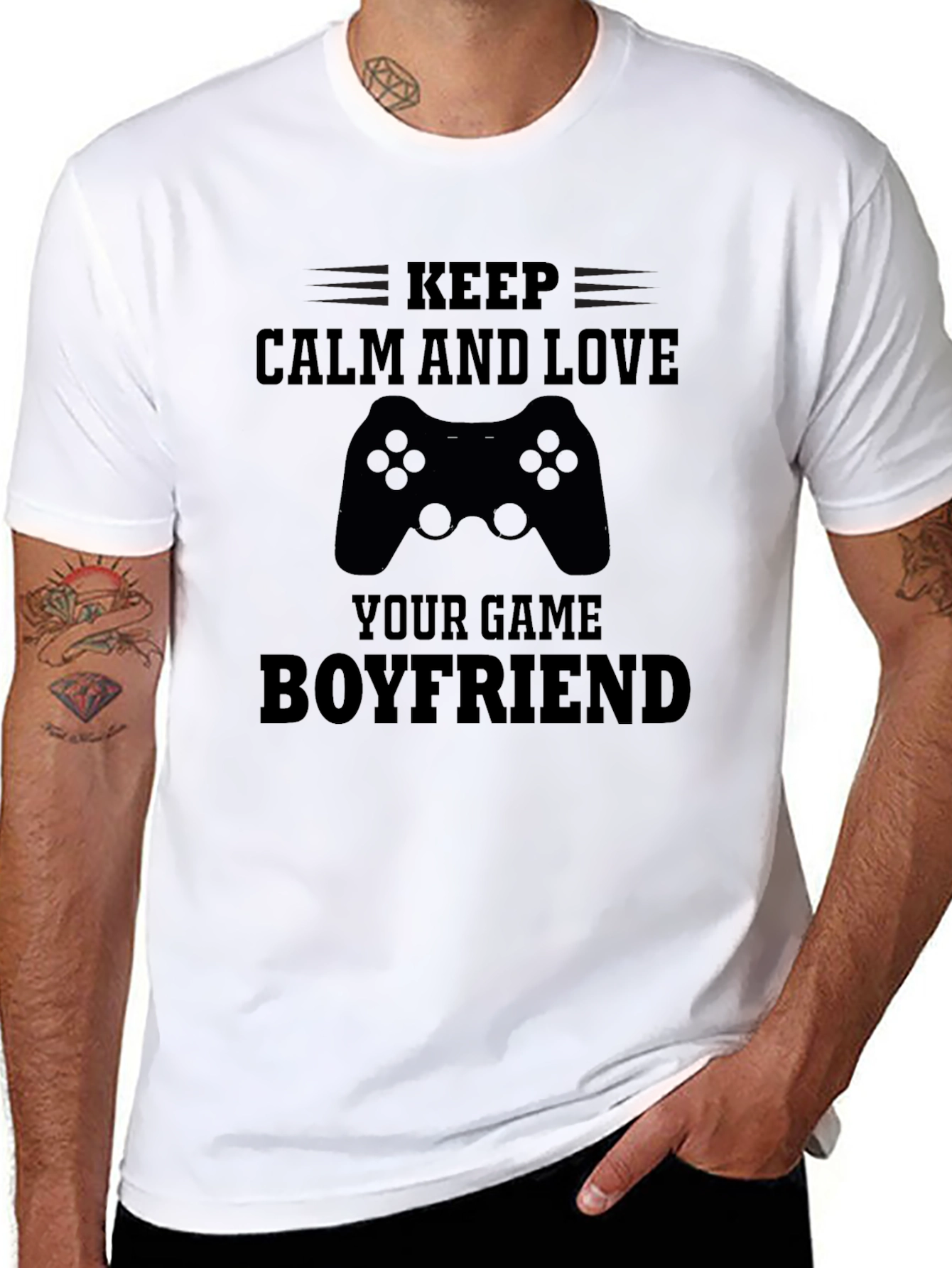 Keep Calm Game Boyfriend Graphic Tee