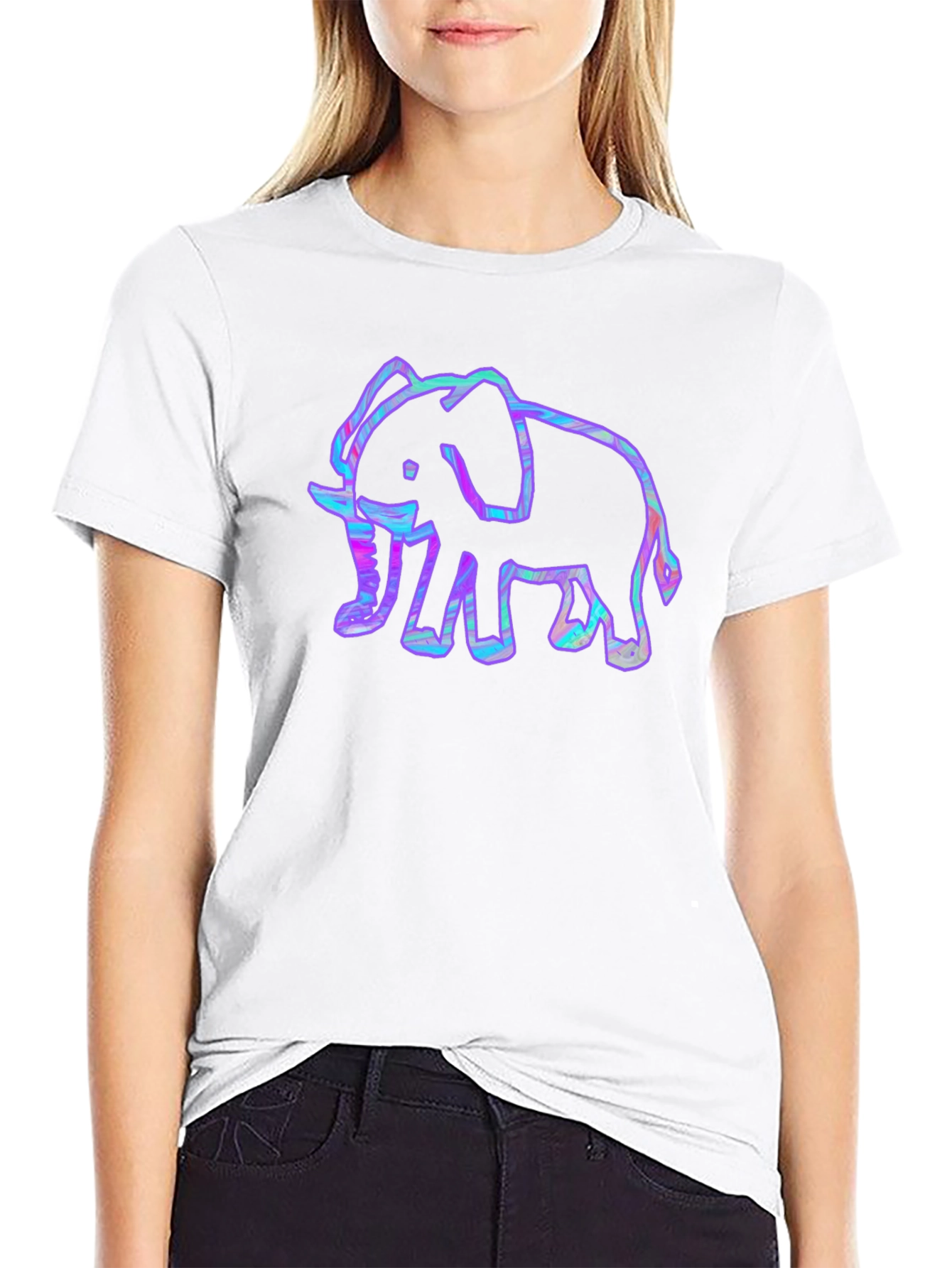 Cool Elephant Graphic Tee - Black