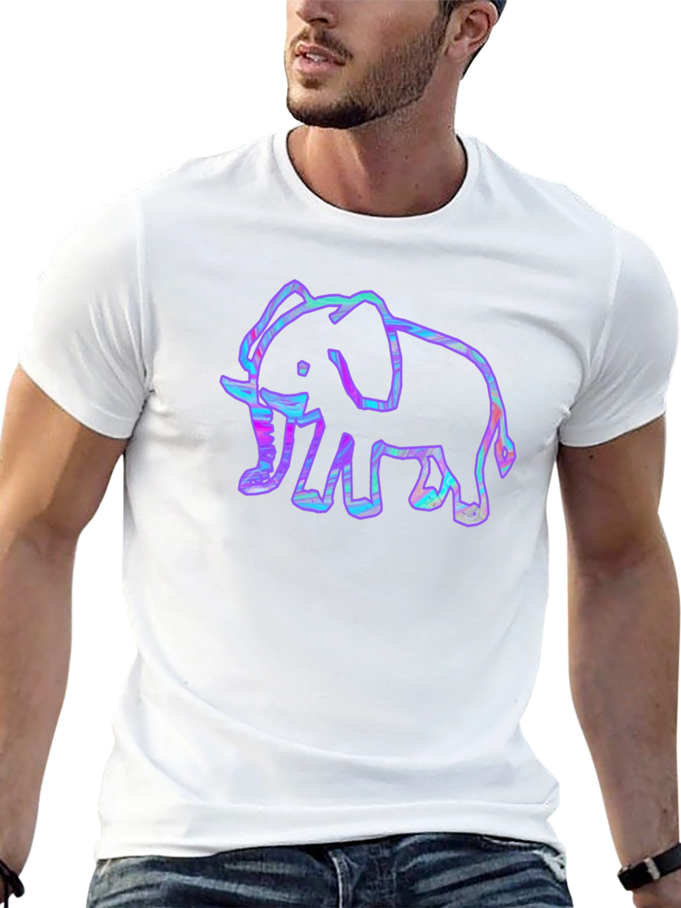 Cool Elephant Graphic Tee - Black