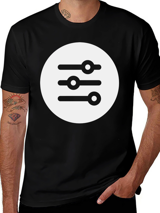 Graphic Tee: Equalizer Design Black T-Shirt