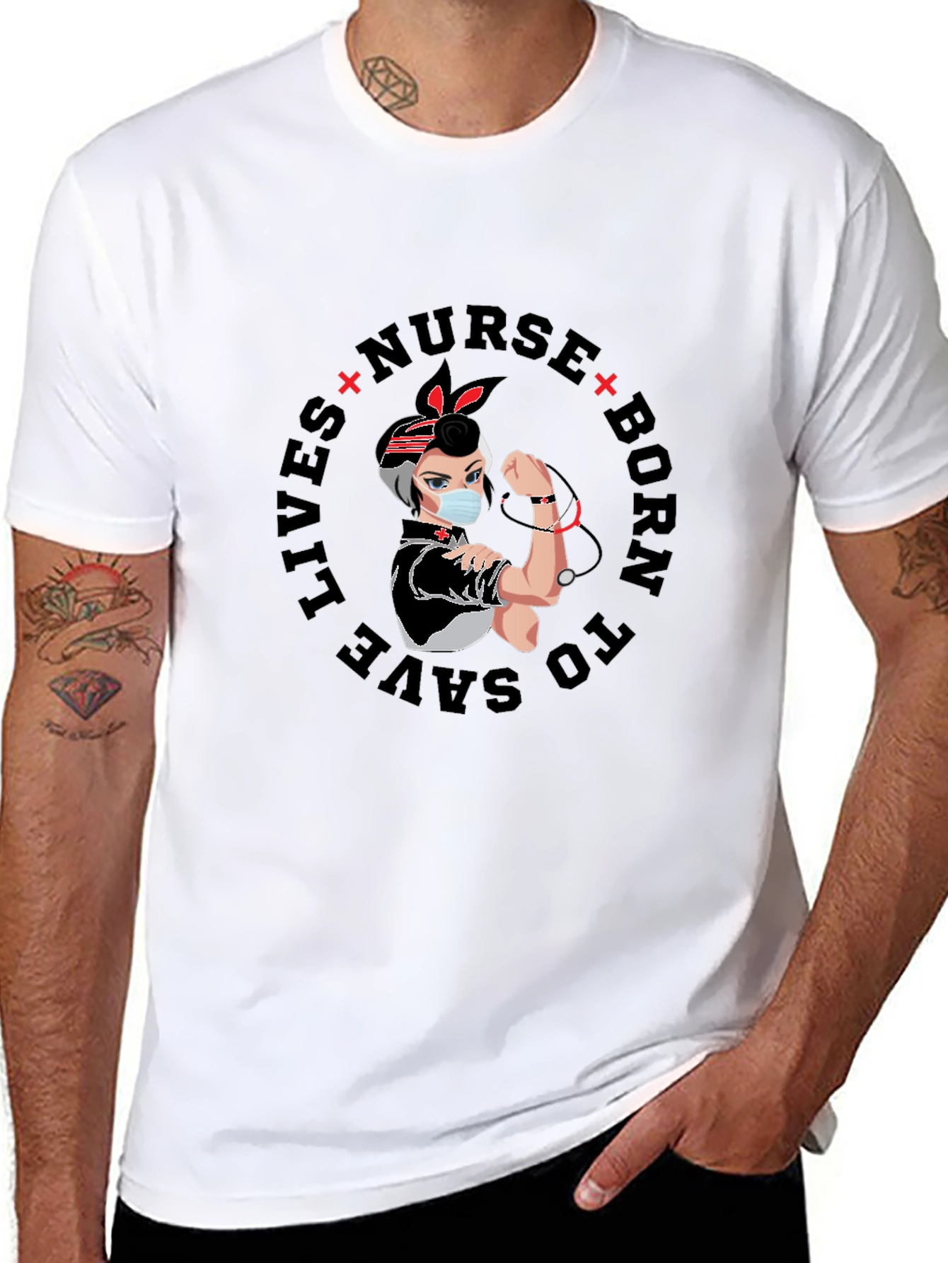 Nurse Born to Save Lives Graphic T-Shirt