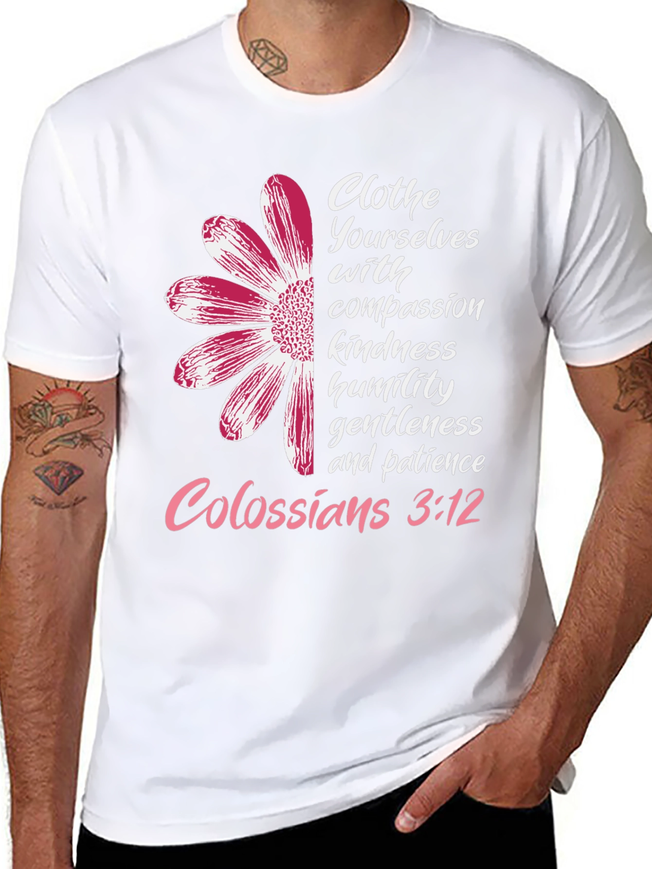 Floral Christian Colossians 3:12 T-Shirt