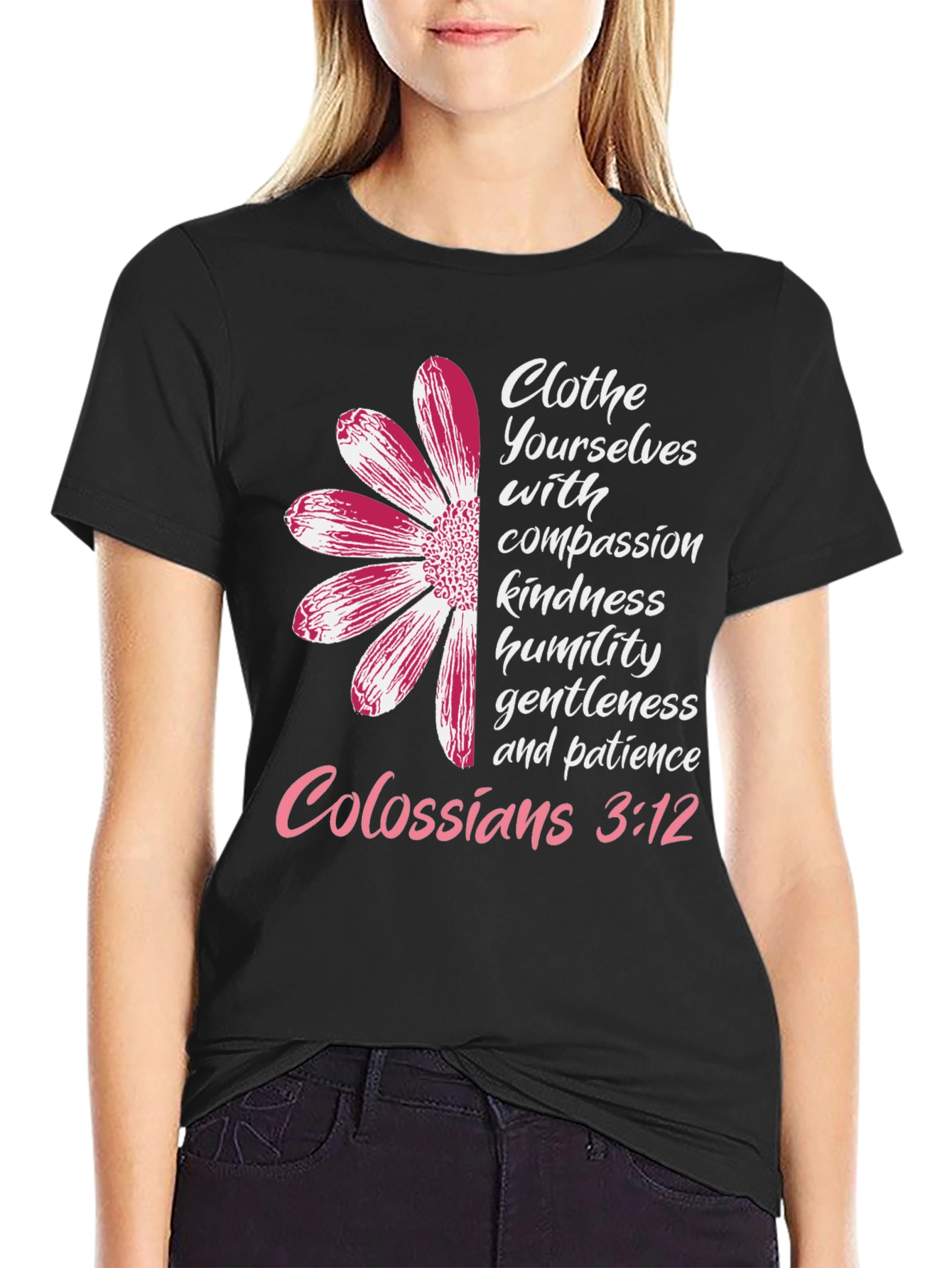 Floral Christian Colossians 3:12 T-Shirt