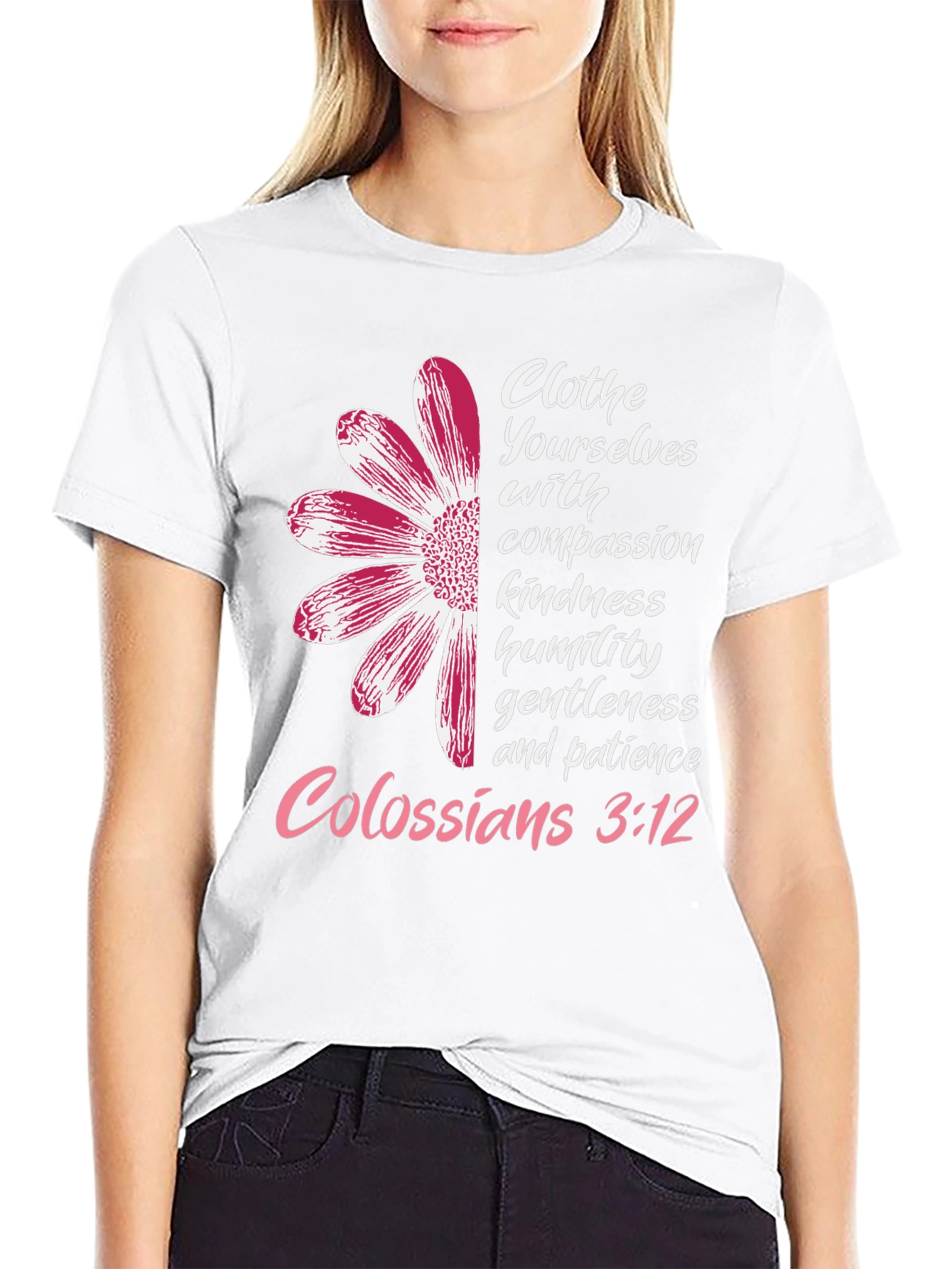 Floral Christian Colossians 3:12 T-Shirt