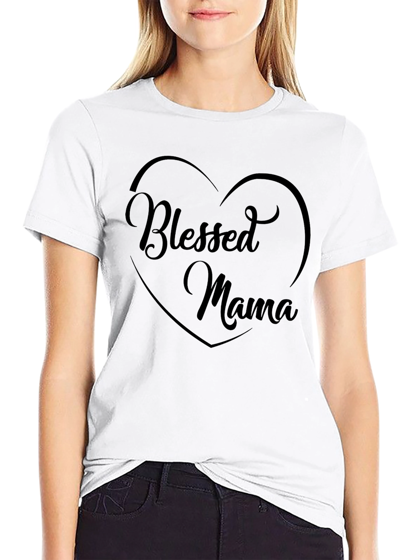Blessed Mama Graphic Tee - Black