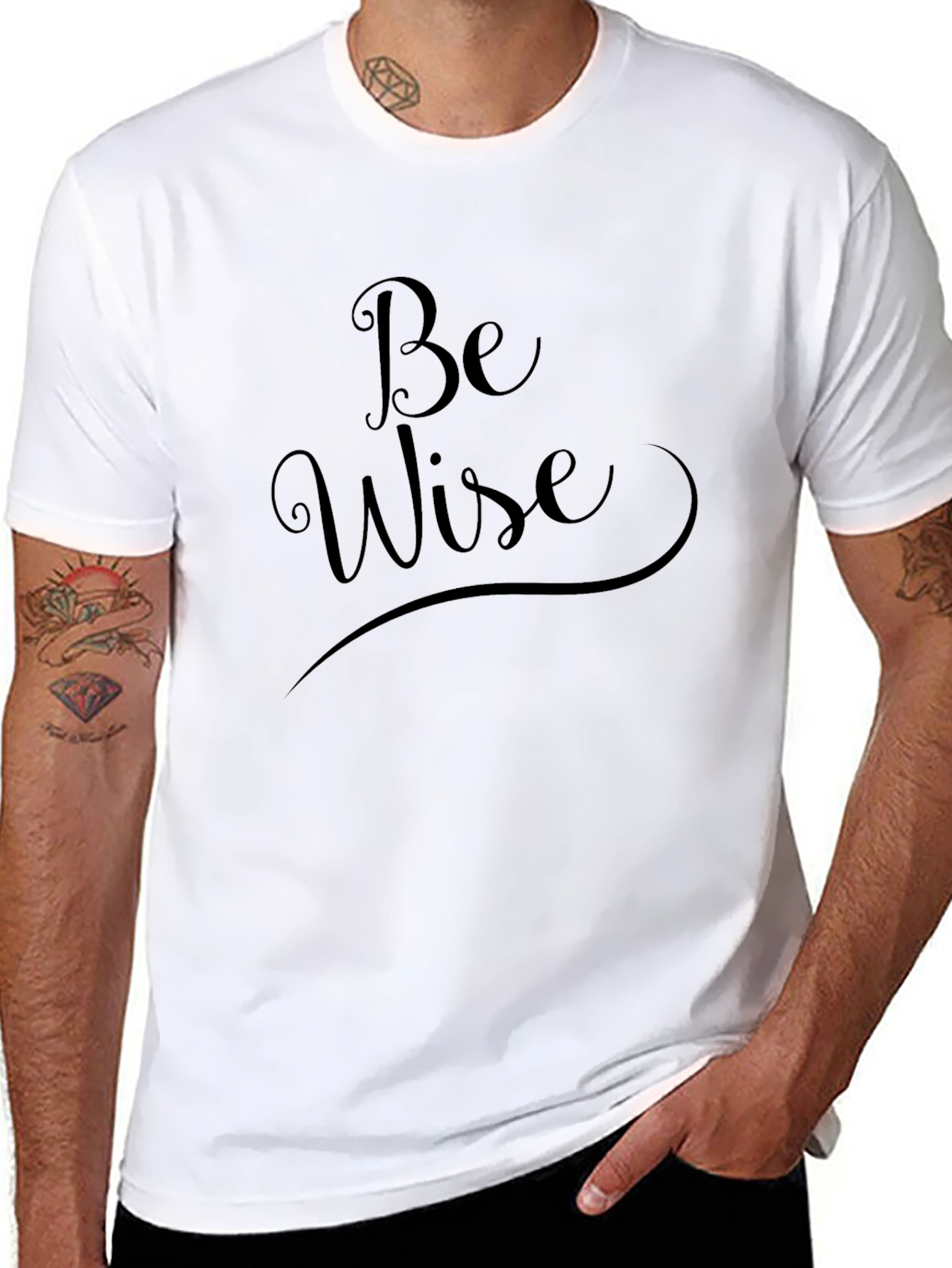 Be Wise Black Graphic Tee - Classic Style