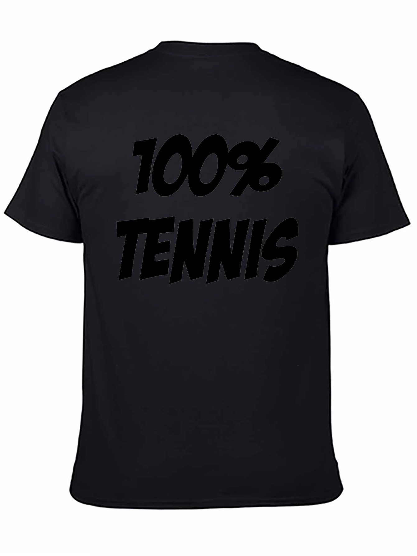 100% Tennis Graphic Tee - Sporty Black T-Shirt
