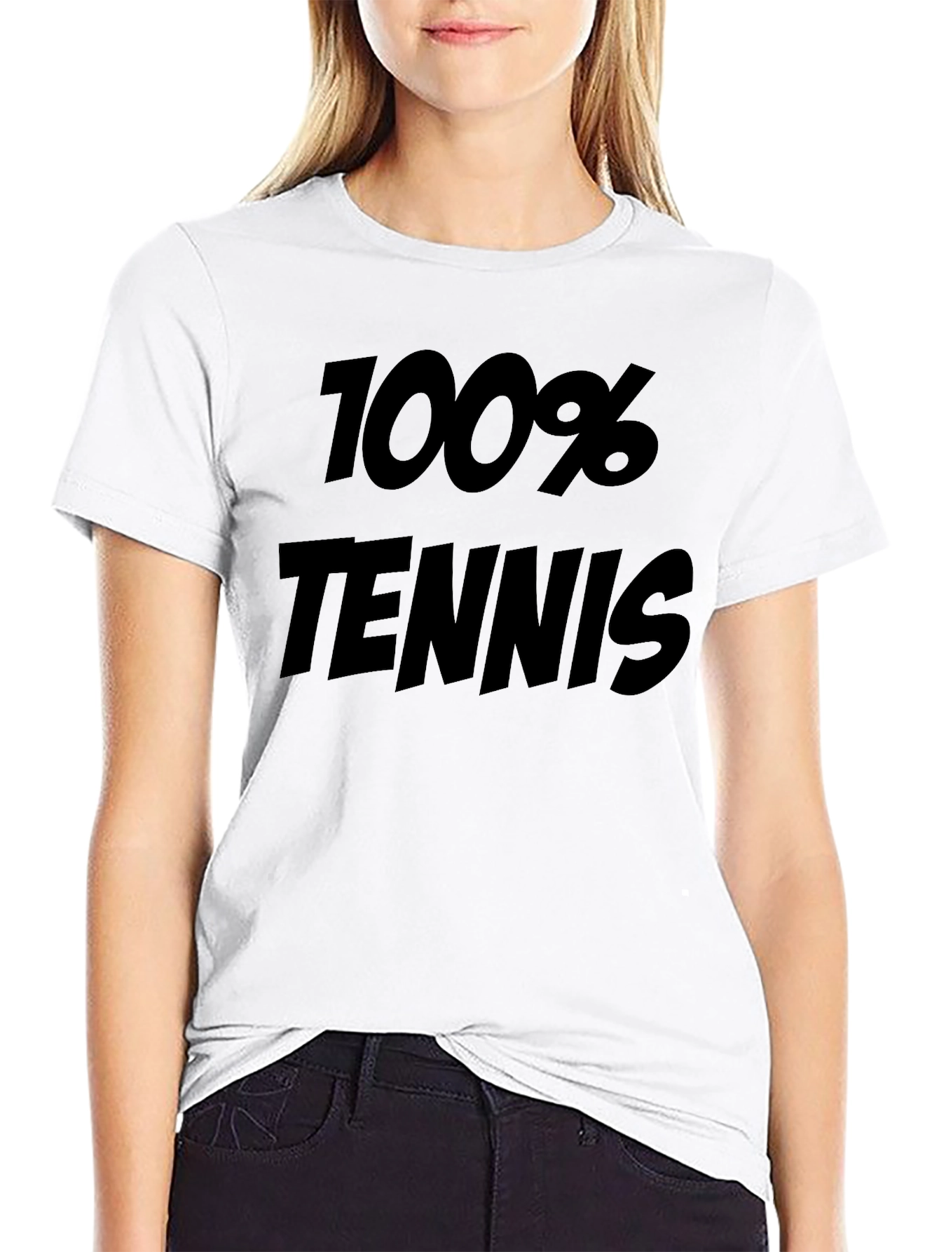100% Tennis Graphic Tee - Sporty Black T-Shirt