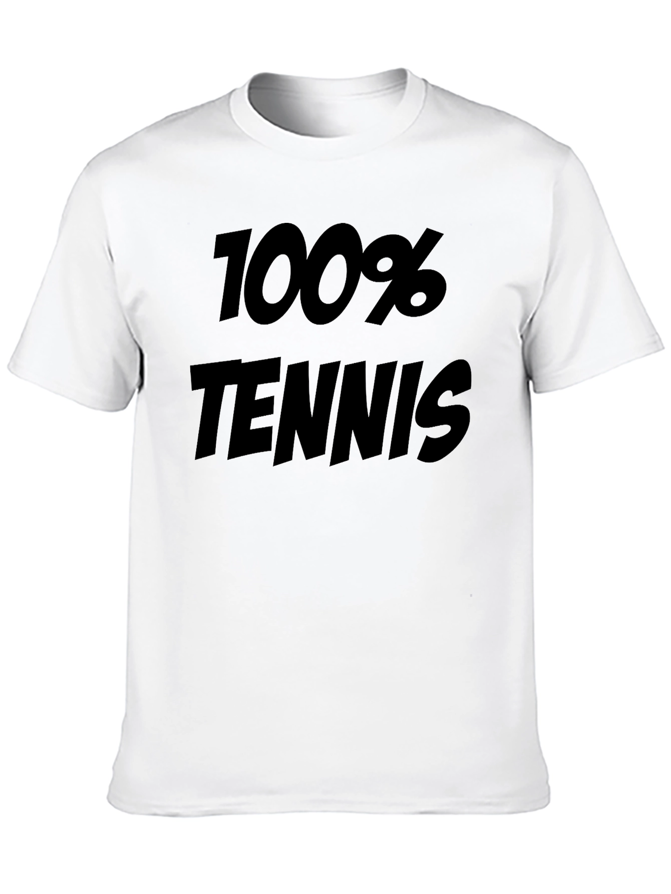 100% Tennis Graphic Tee - Sporty Black T-Shirt