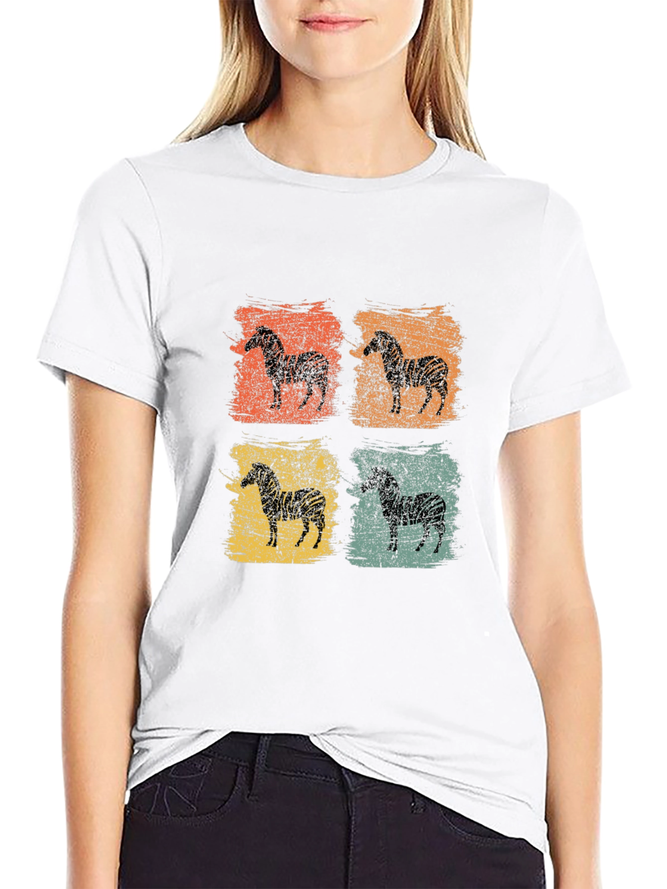 Retro Zebra Graphic Tee - Unisex Black T-Shirt