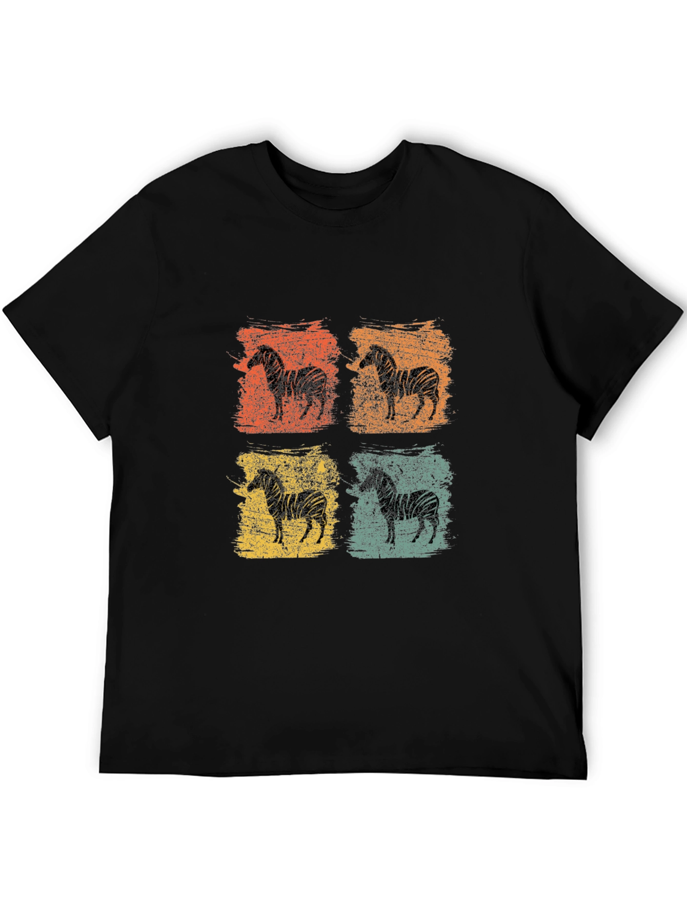 Retro Zebra Graphic Tee - Unisex Black T-Shirt