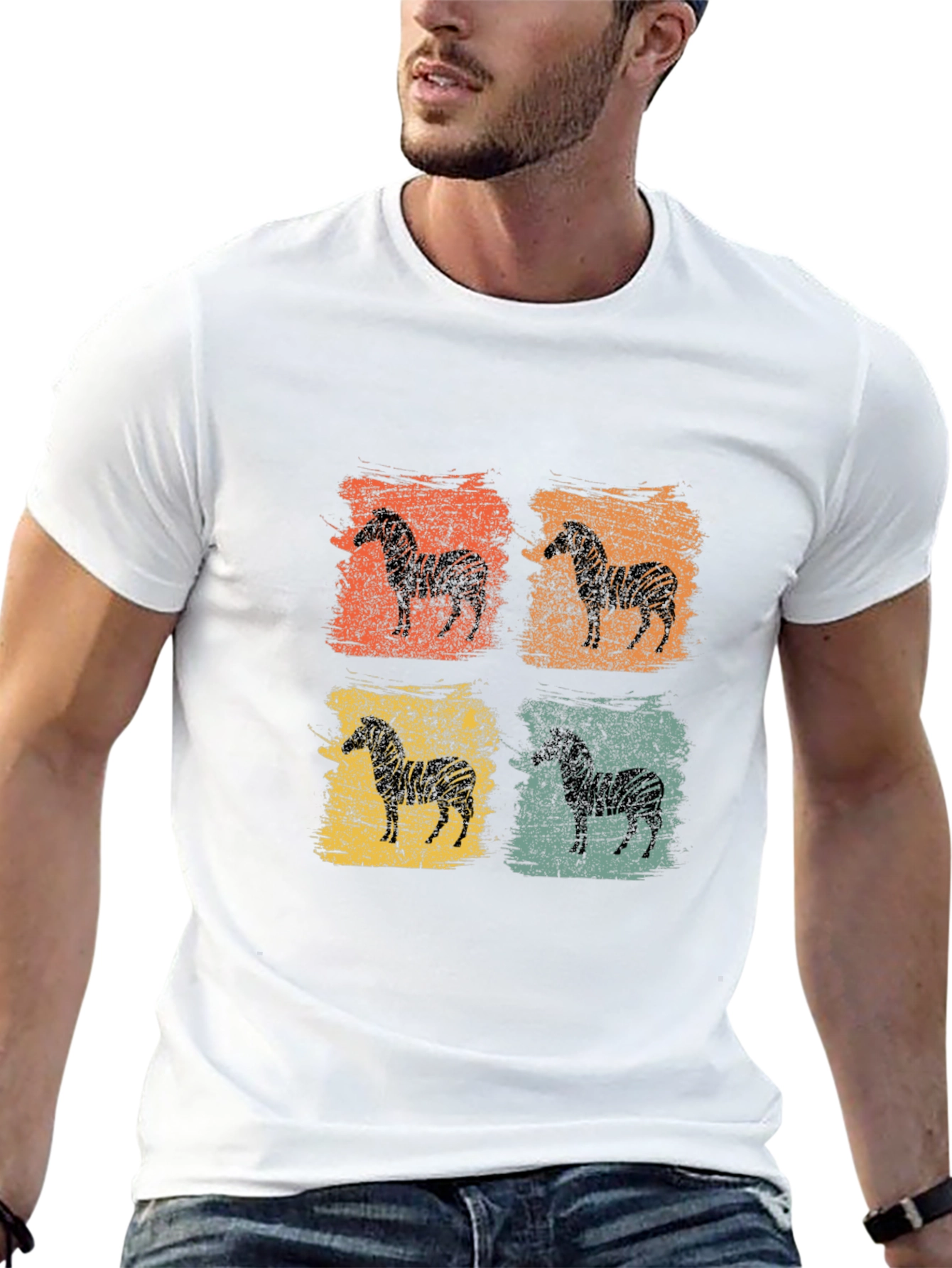 Retro Zebra Graphic Tee - Unisex Black T-Shirt