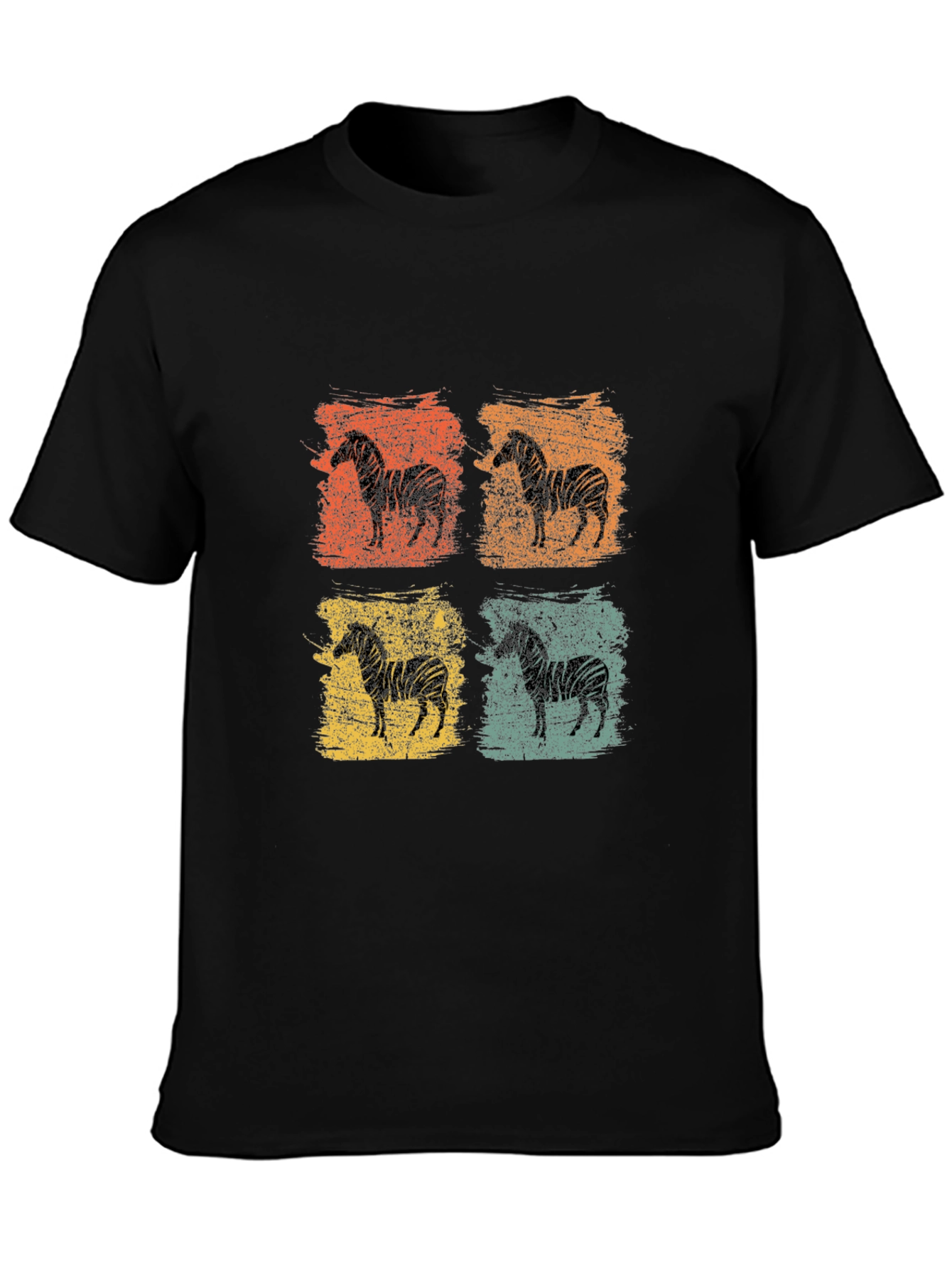 Retro Zebra Graphic Tee - Unisex Black T-Shirt