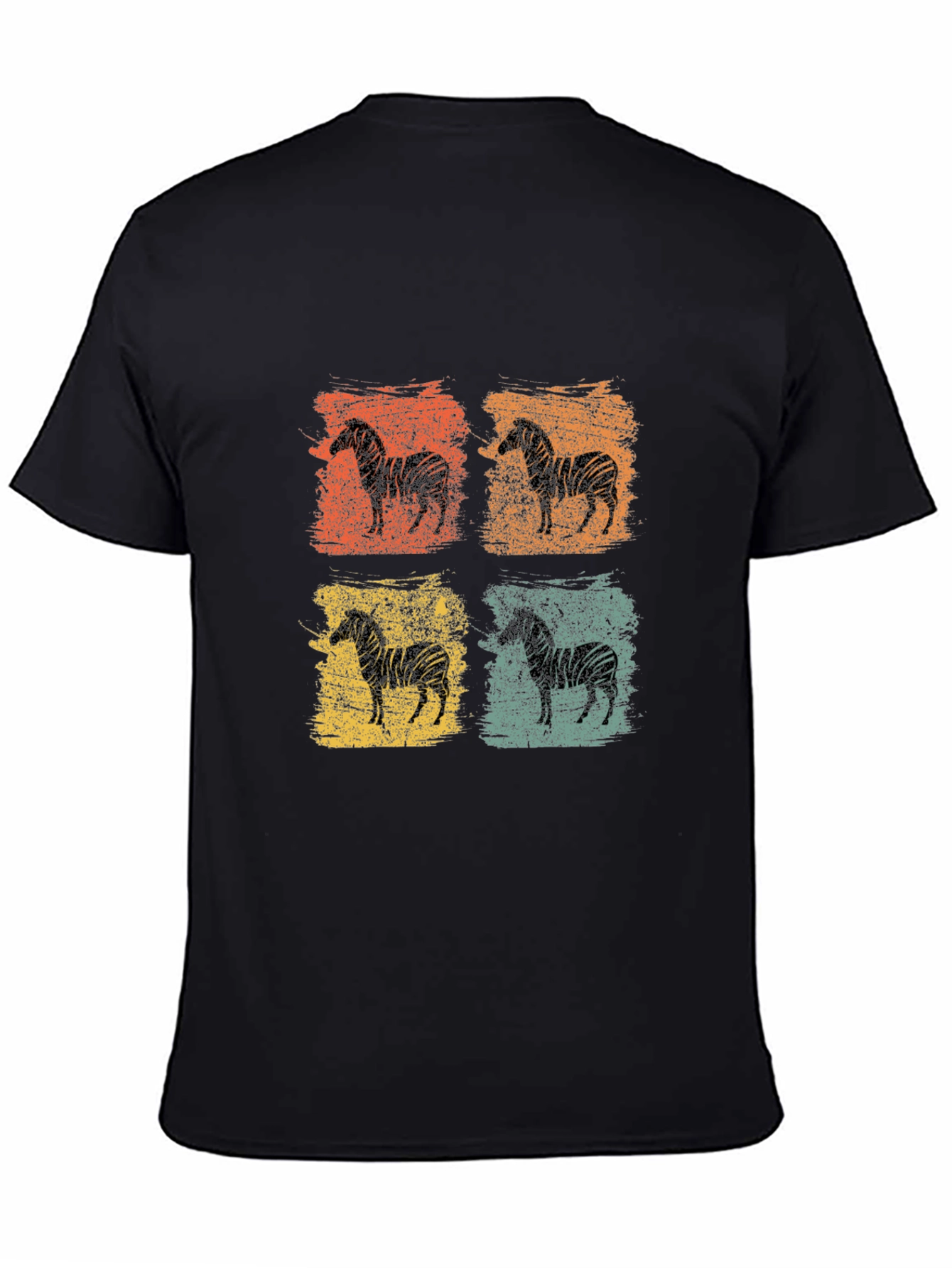 Retro Zebra Graphic Tee - Unisex Black T-Shirt