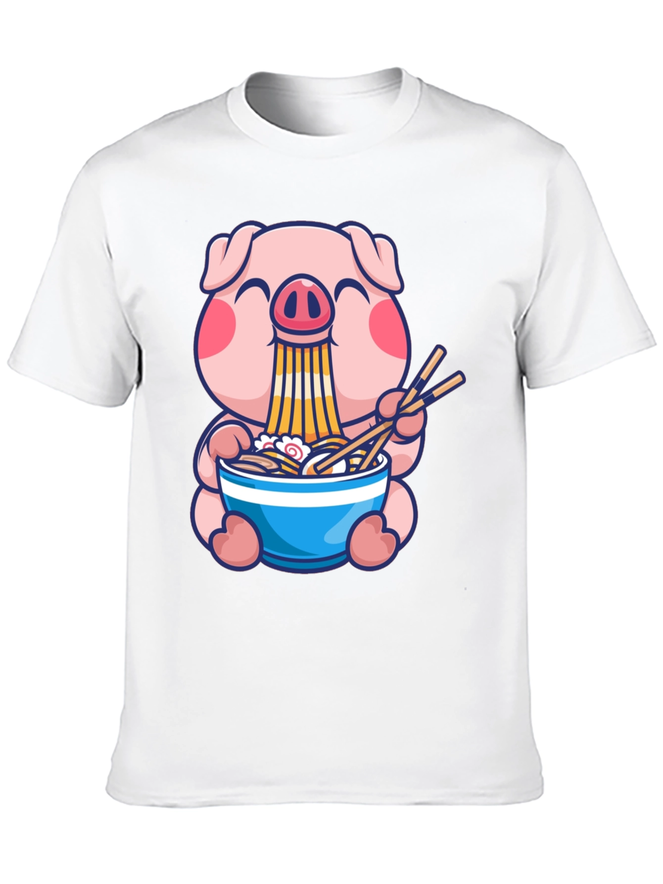 Cute Pig Ramen T-Shirt - Anime Style