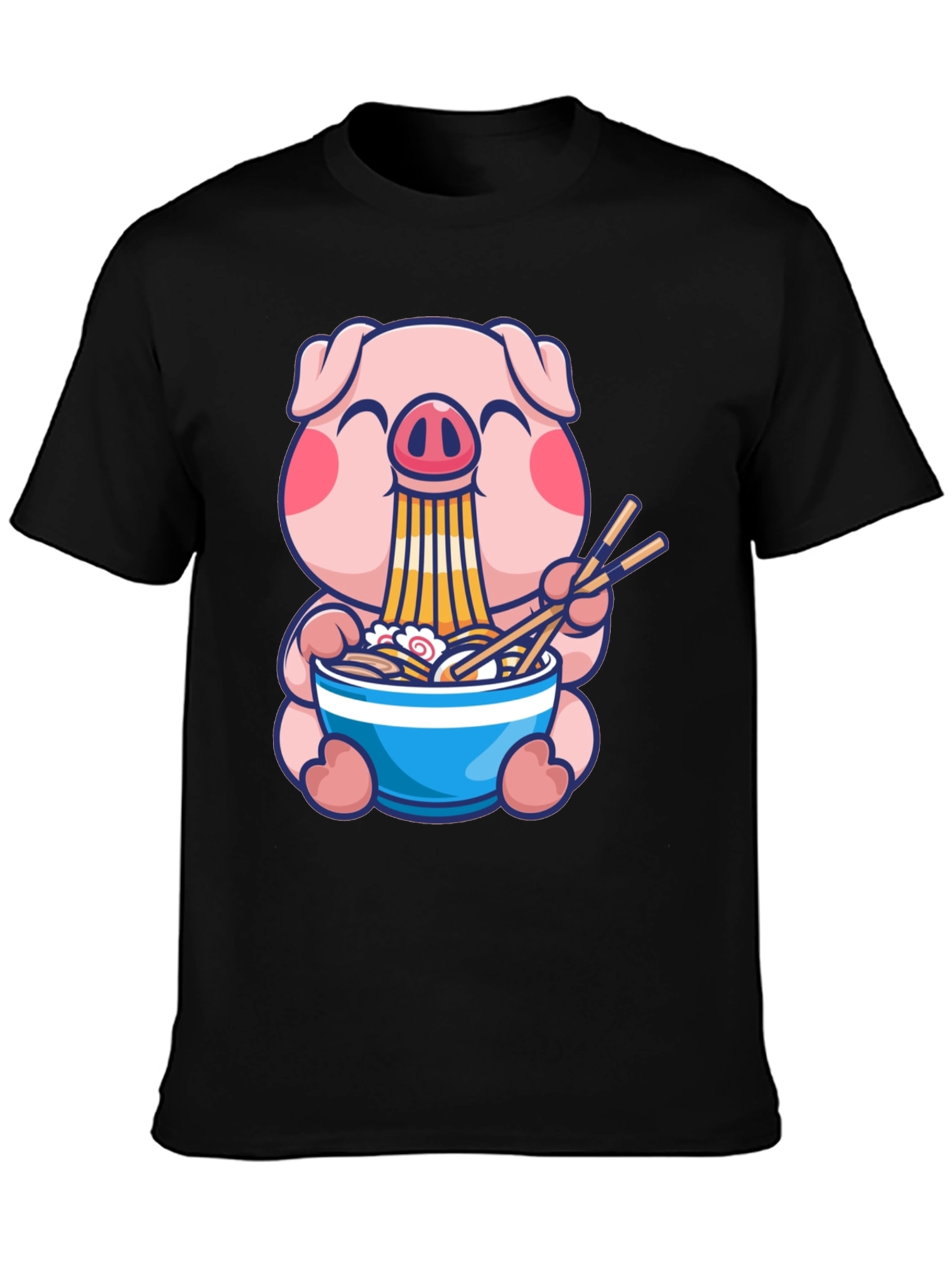 Cute Pig Ramen T-Shirt - Anime Style