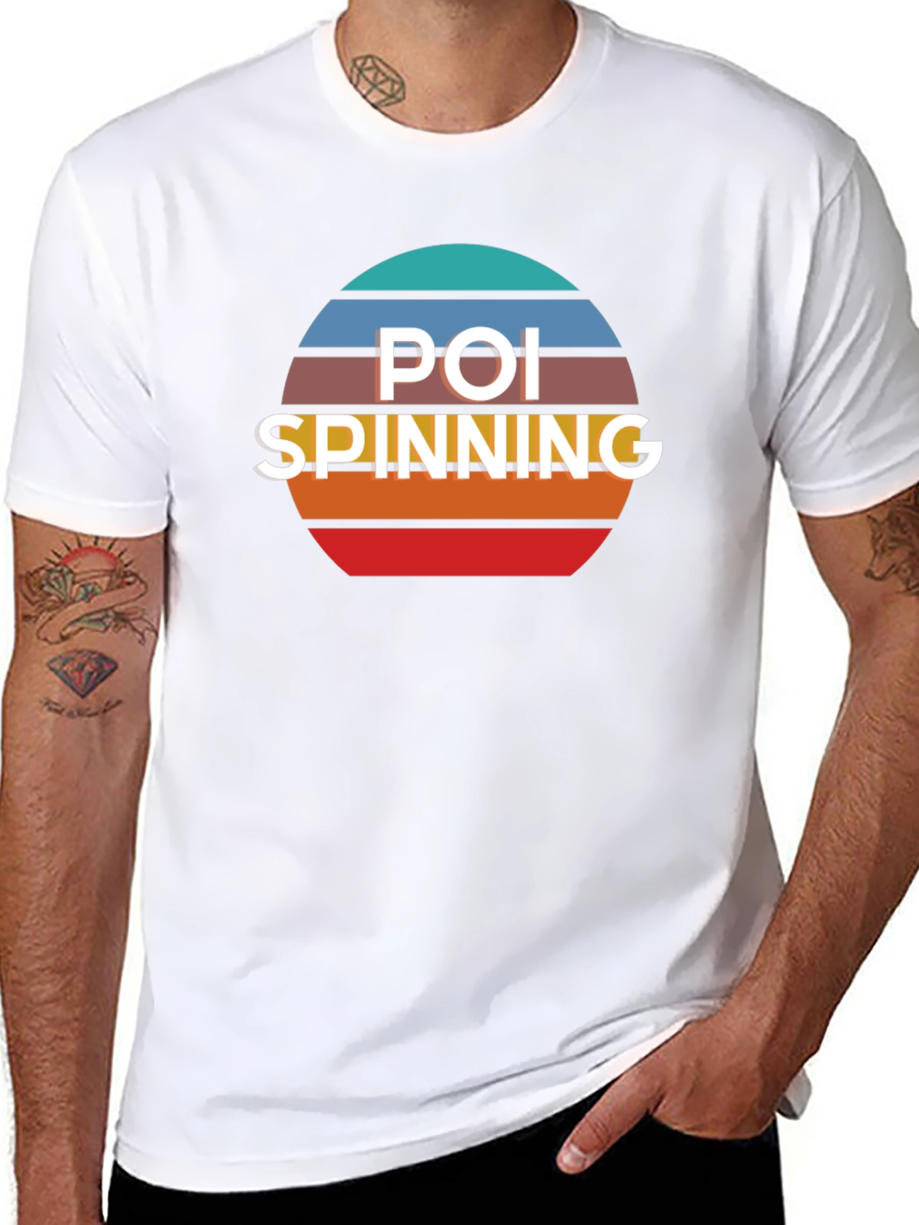 Poi Spinning Retro T-Shirt - Black