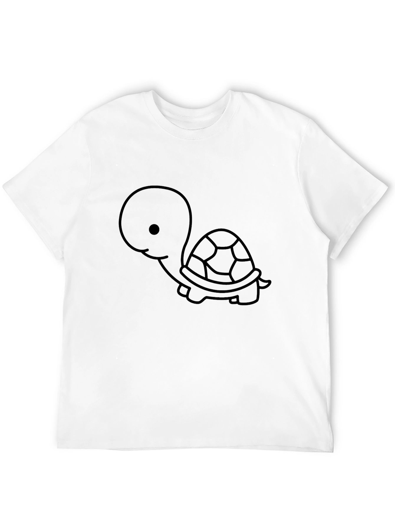Cute Turtle Graphic Tee - Black Cotton Shirt