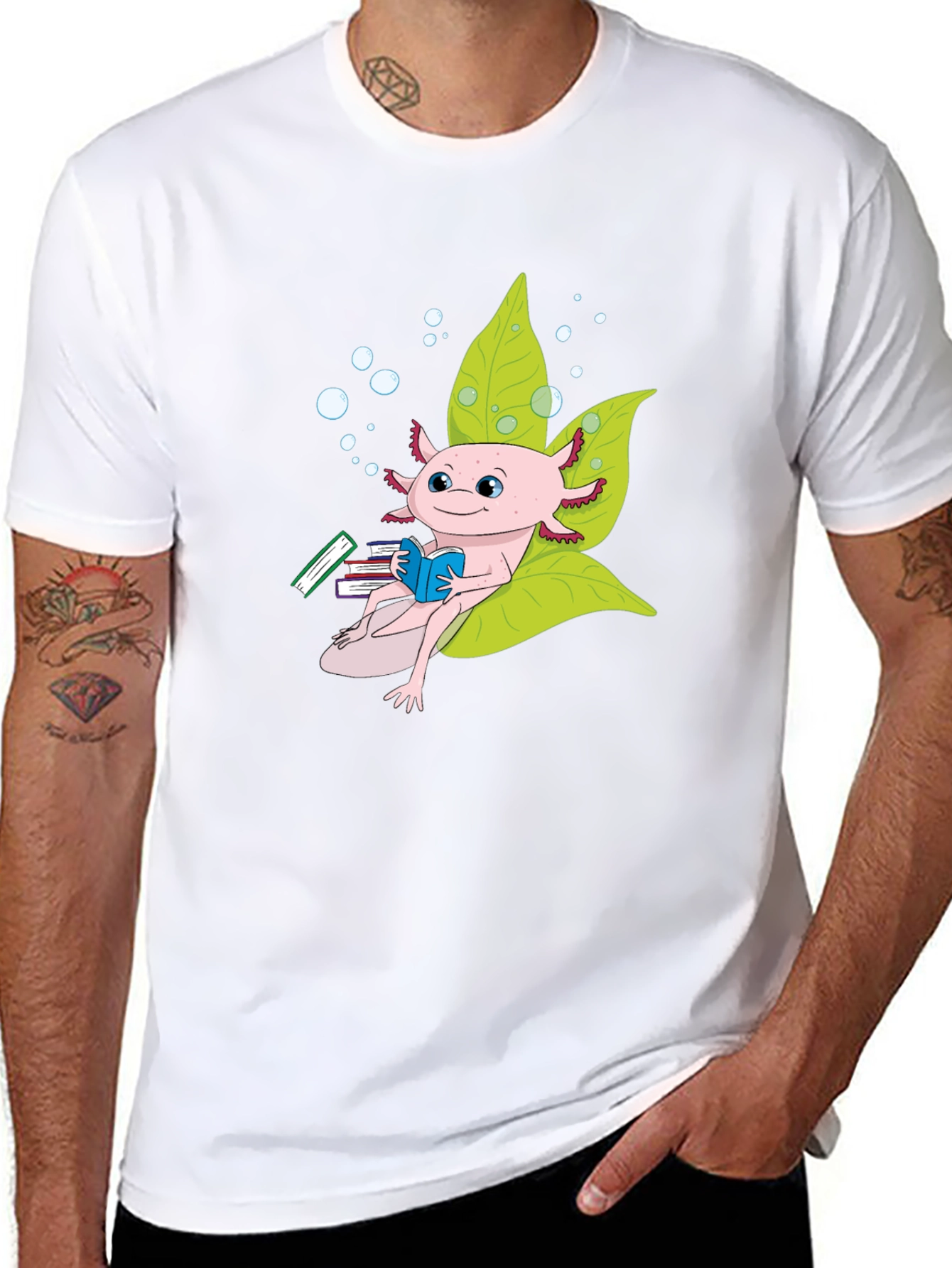 Axolotl Bookworm T-Shirt - Unique & Stylish Tee