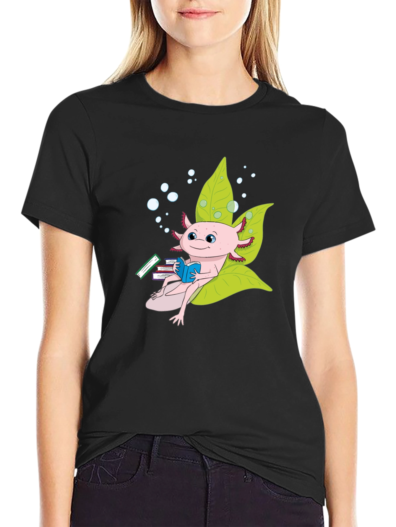 Axolotl Bookworm T-Shirt - Unique & Stylish Tee