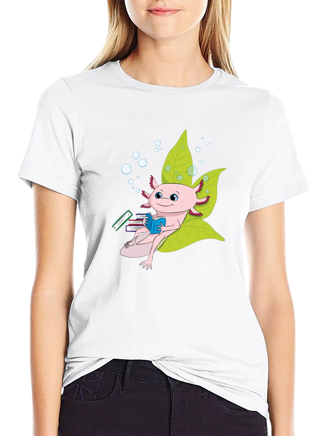 Axolotl Bookworm T-Shirt - Unique & Stylish Tee