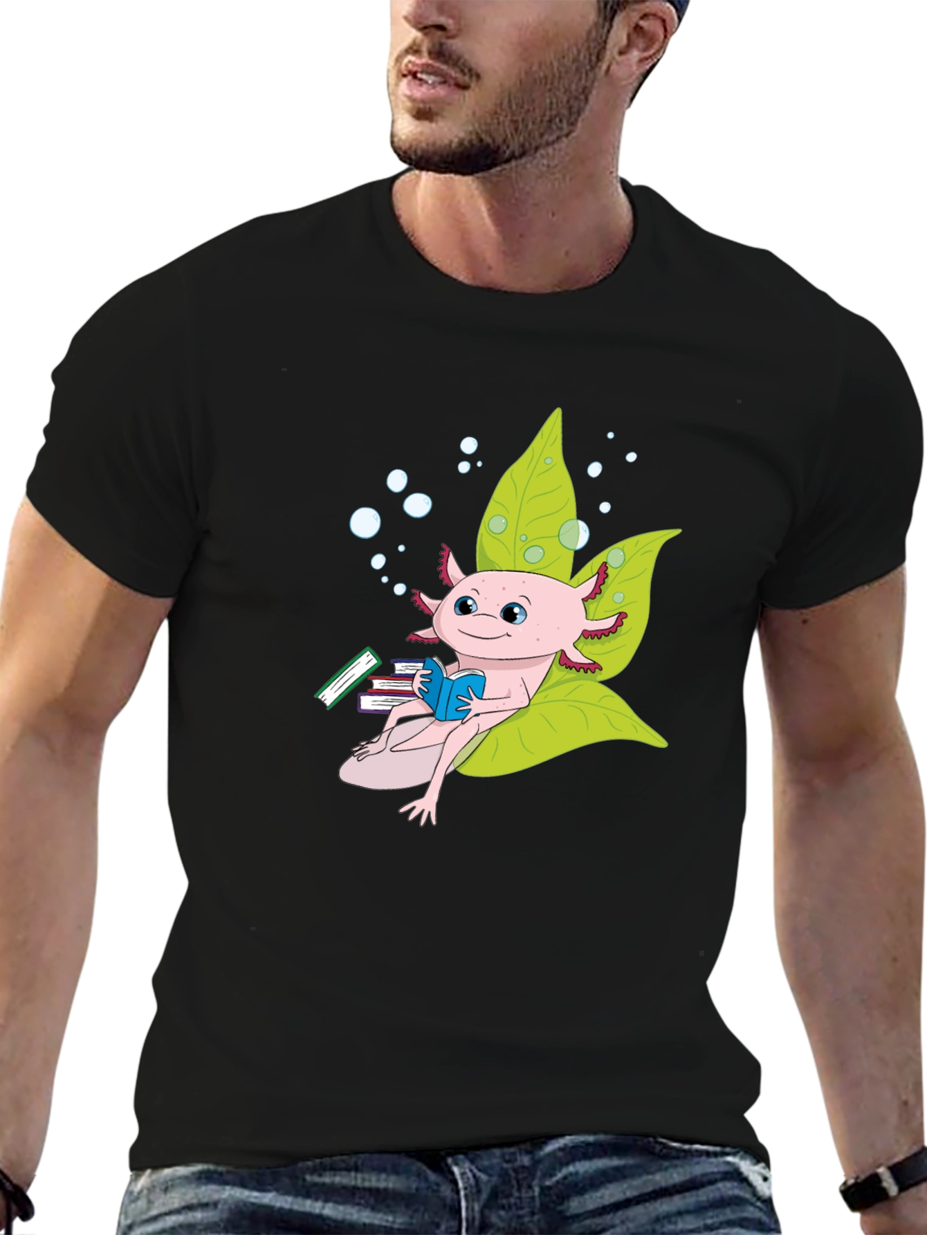 Axolotl Bookworm T-Shirt - Unique & Stylish Tee