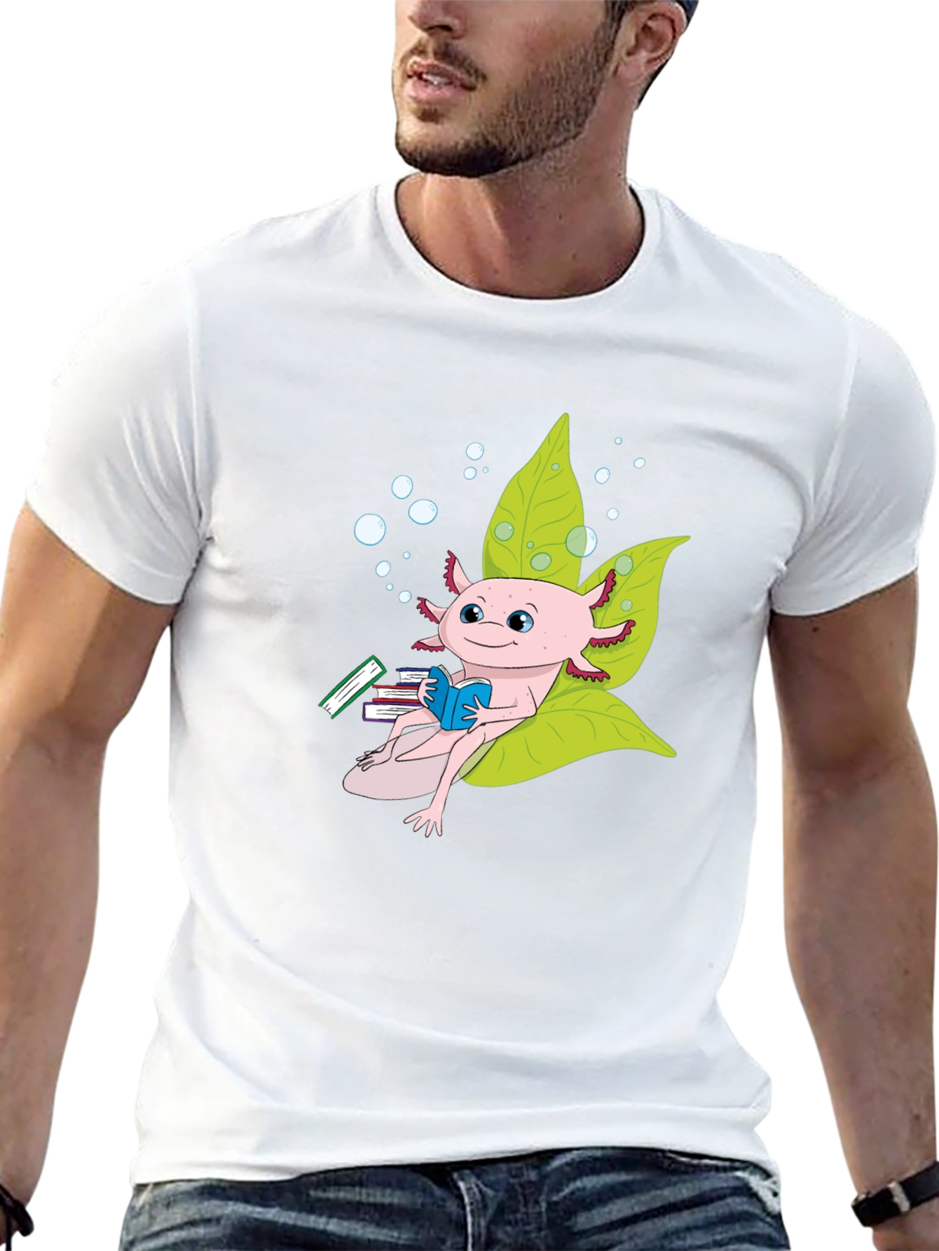 Axolotl Bookworm T-Shirt - Unique & Stylish Tee