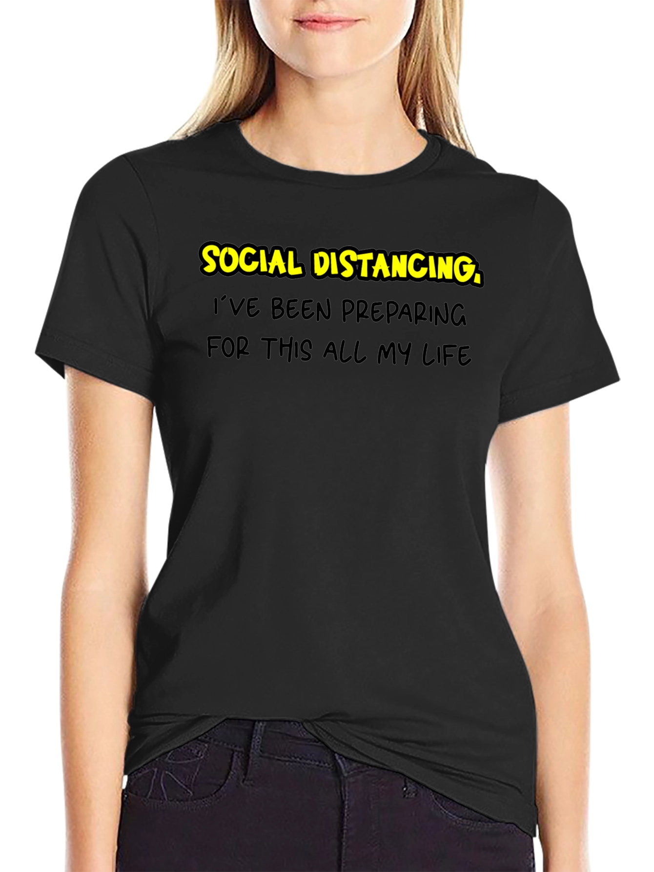 Social Distancing Prep T-Shirt - Black
