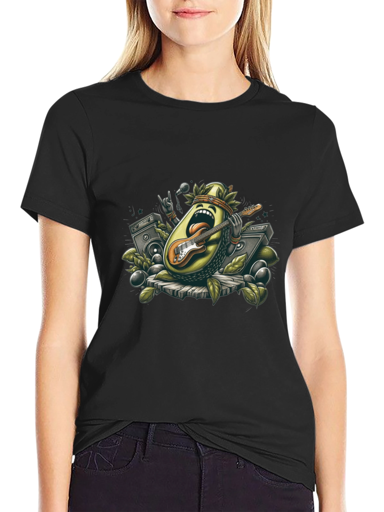 Avocado Rock Star Black T-Shirt