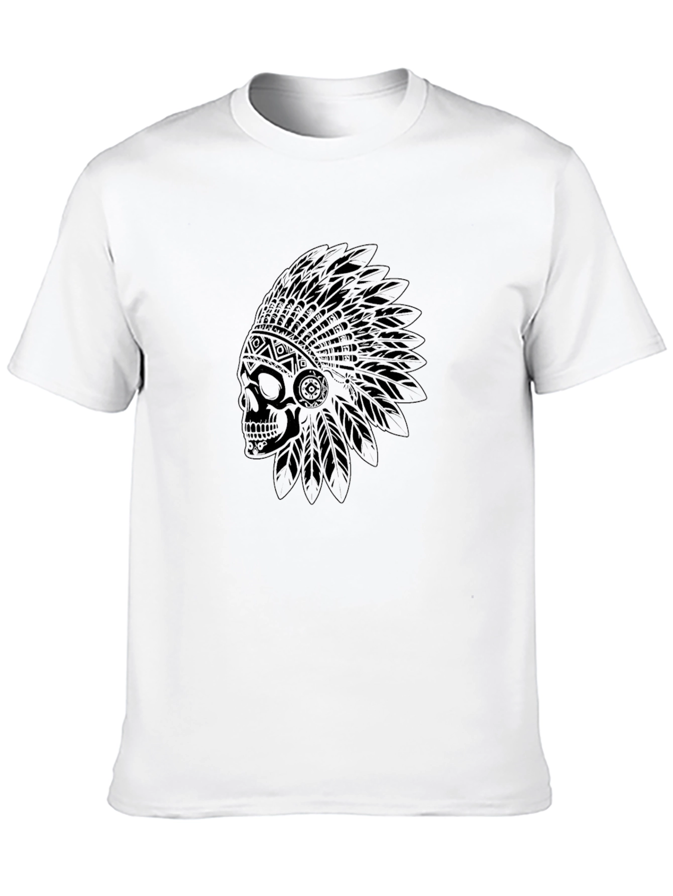 Skull Headdress Graphic Tee - Mens Black T-Shirt