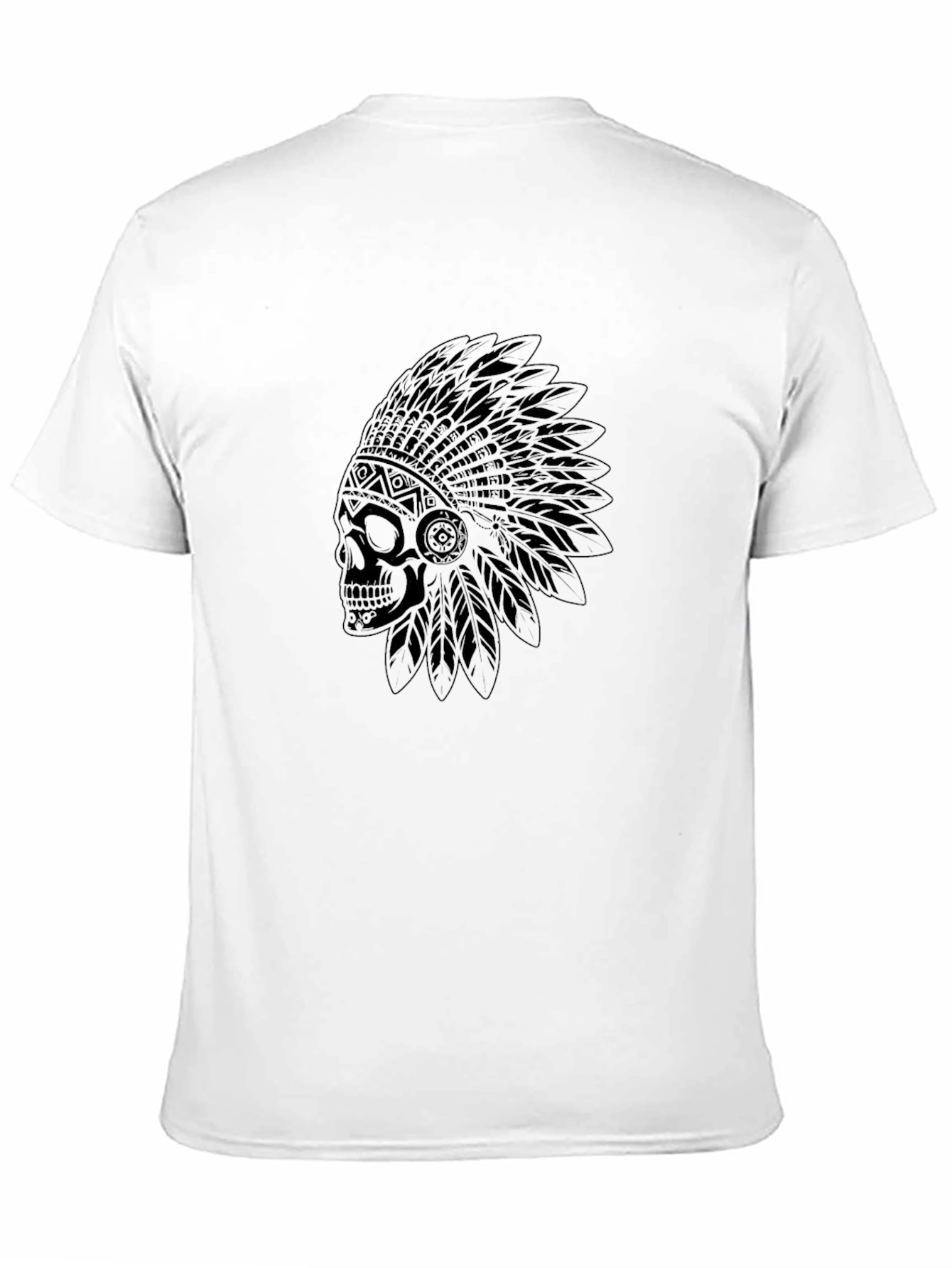 Skull Headdress Graphic Tee - Mens Black T-Shirt