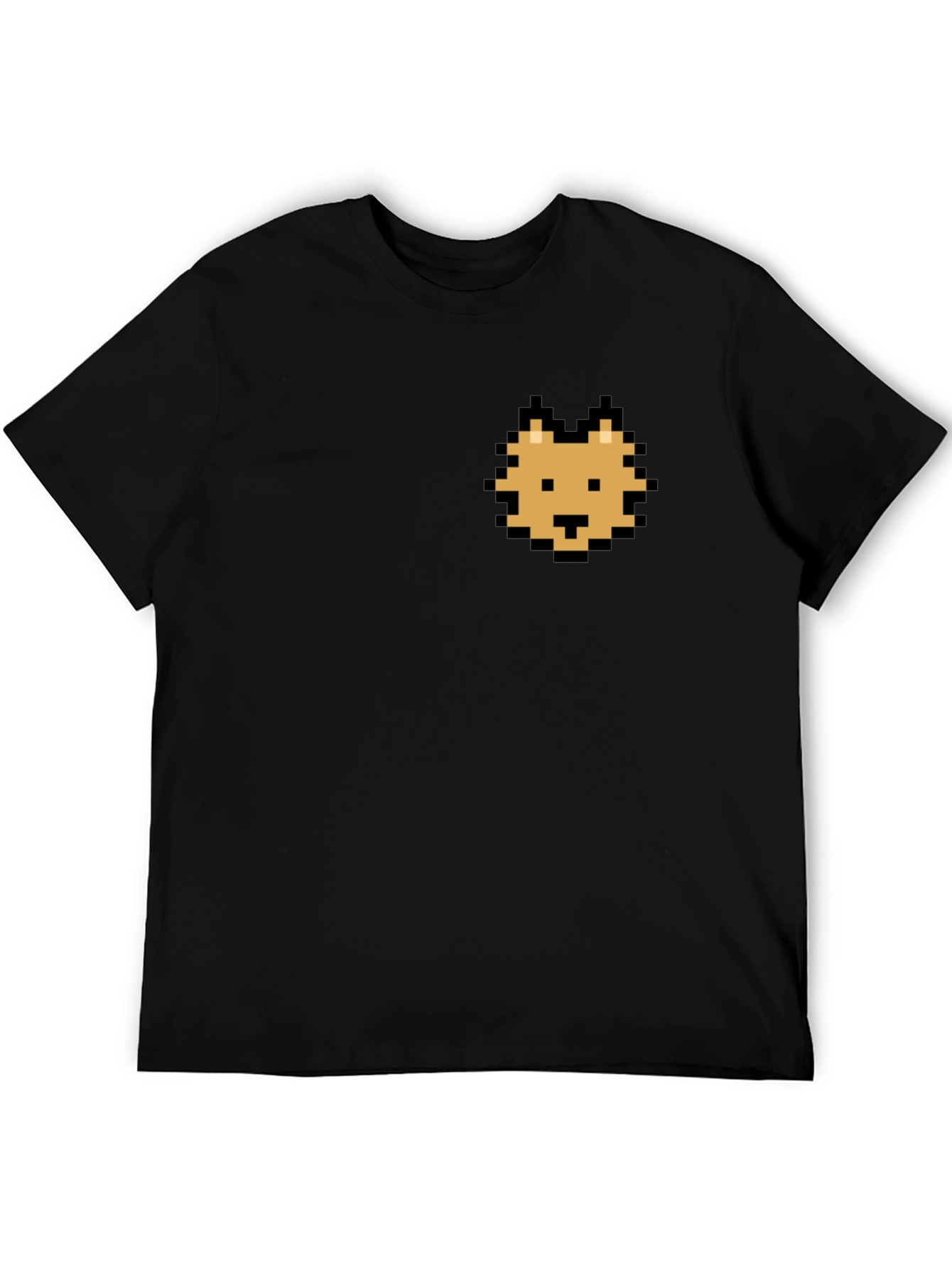 Pixel Cat Graphic Black T-Shirt