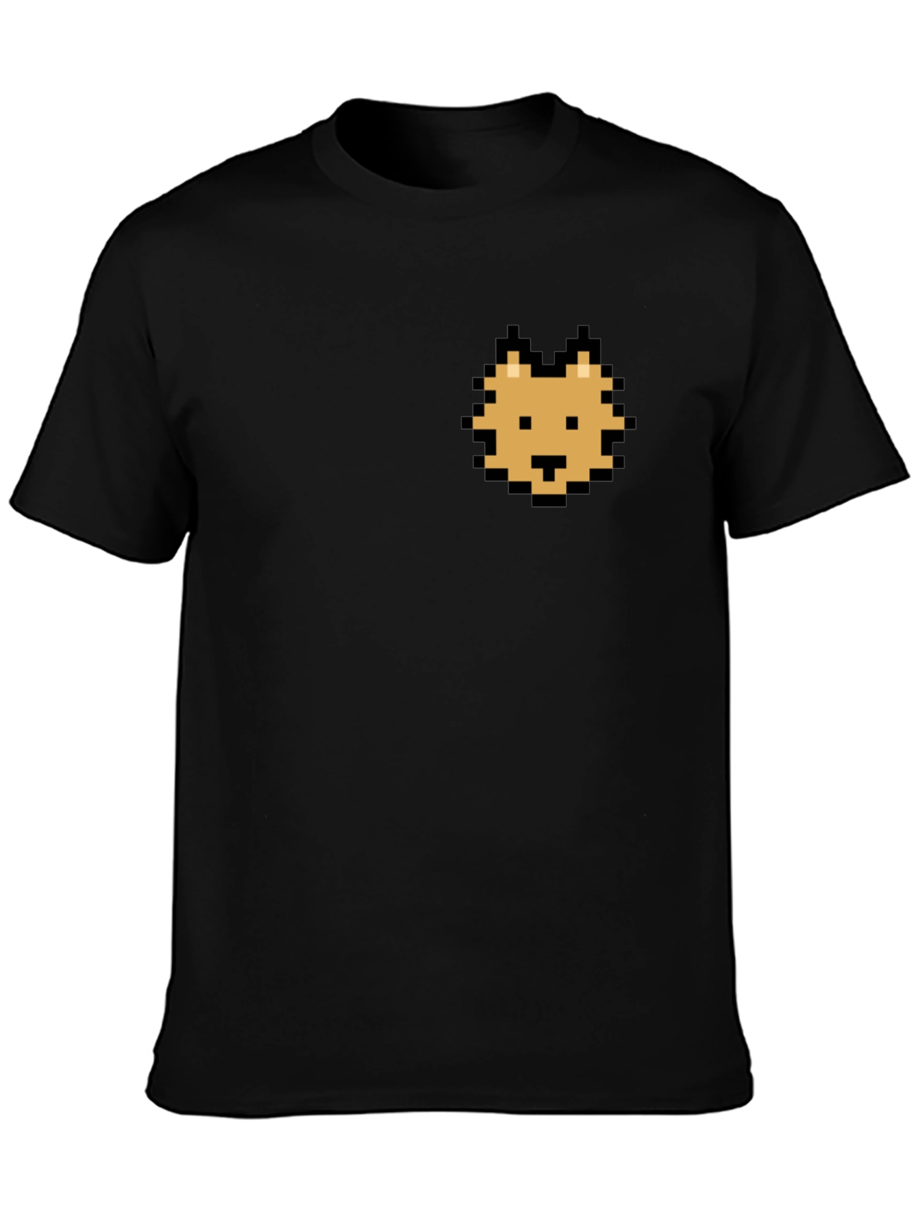 Pixel Cat Graphic Black T-Shirt