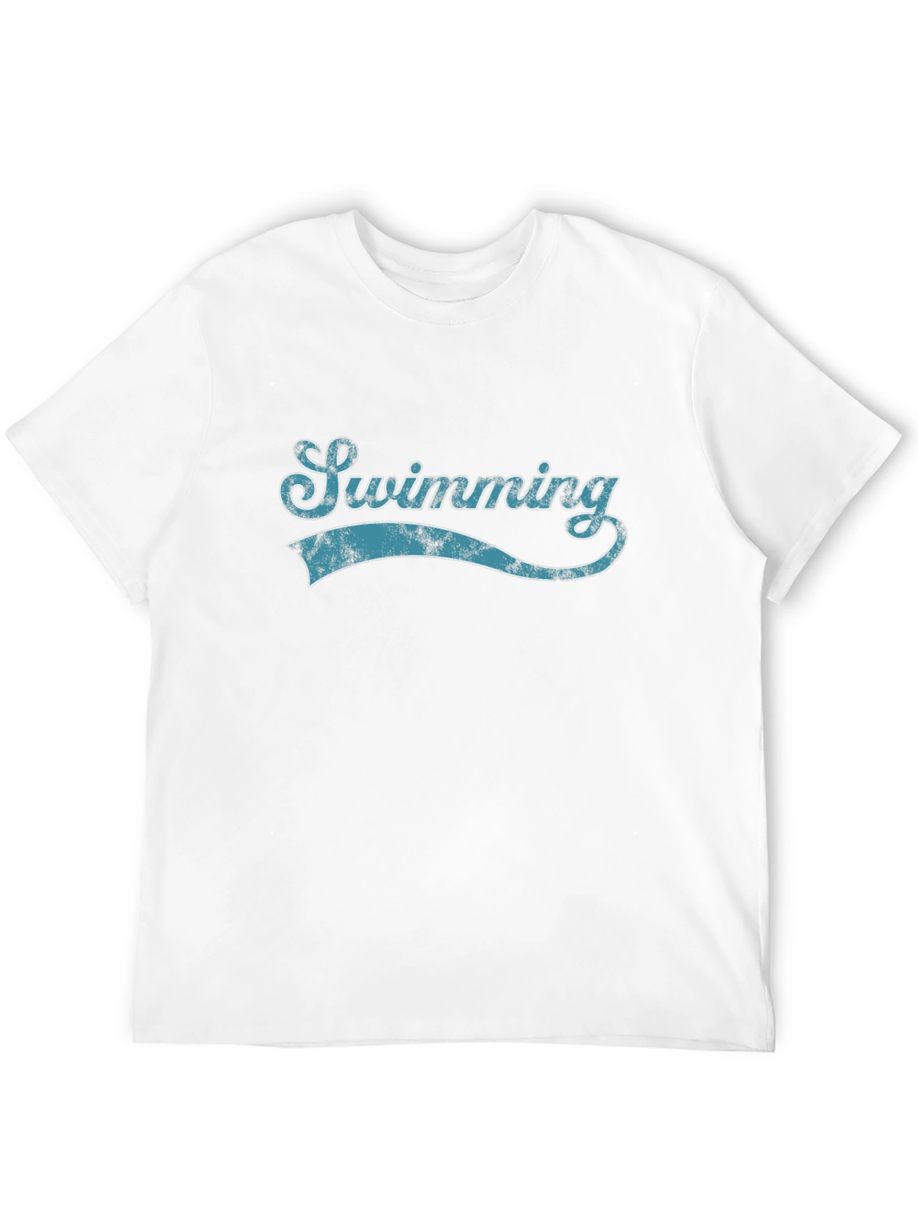 Swimming Tee - Retro Style Black Cotton T-Shirt