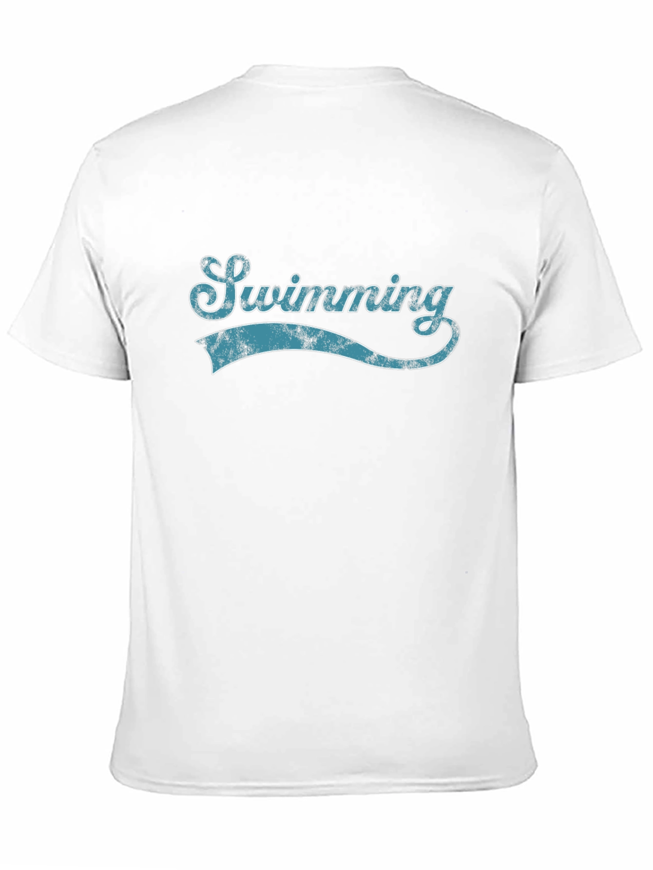 Swimming Tee - Retro Style Black Cotton T-Shirt