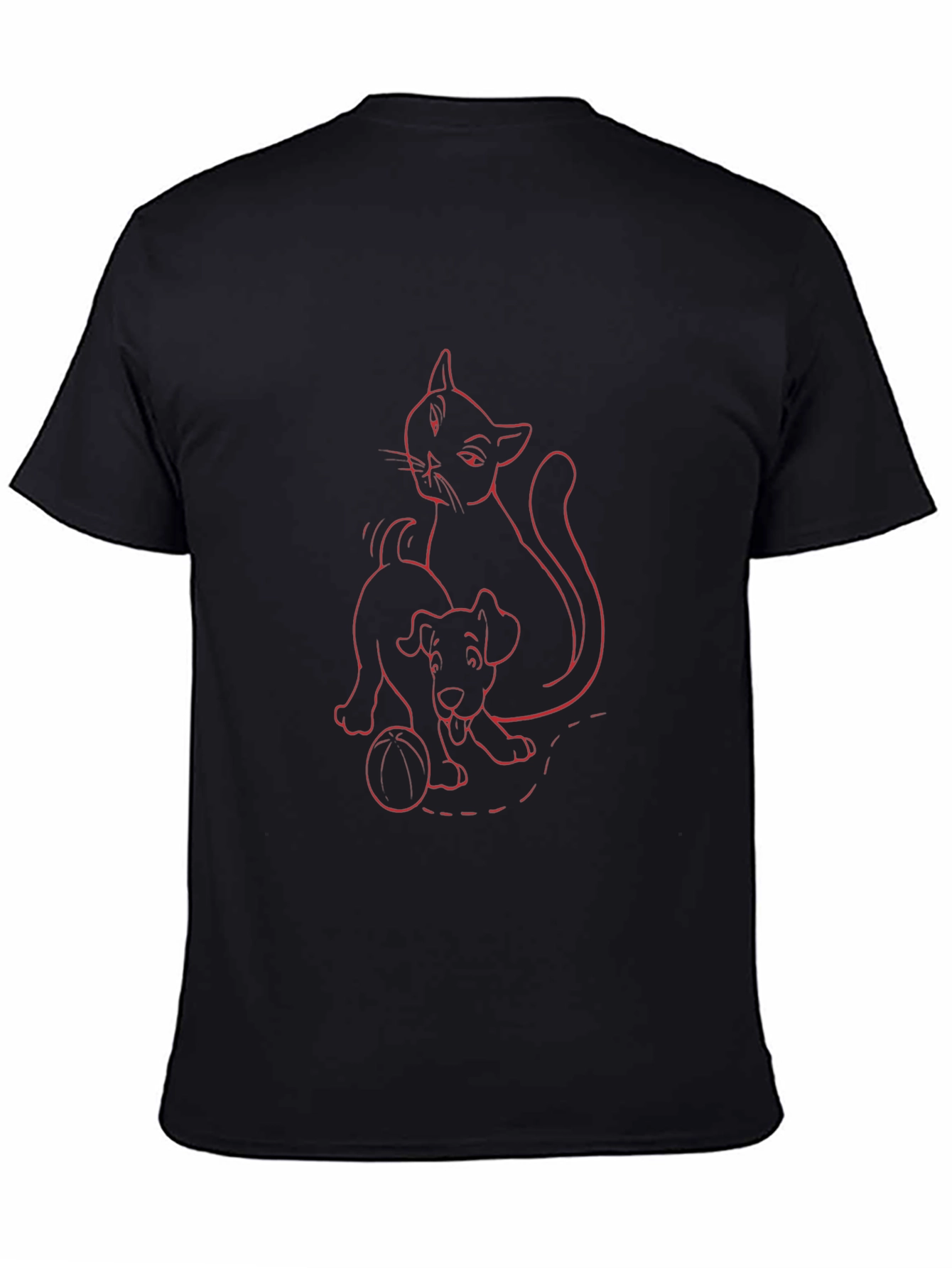 Cat & Dog T-Shirt - Playful Graphic Tee