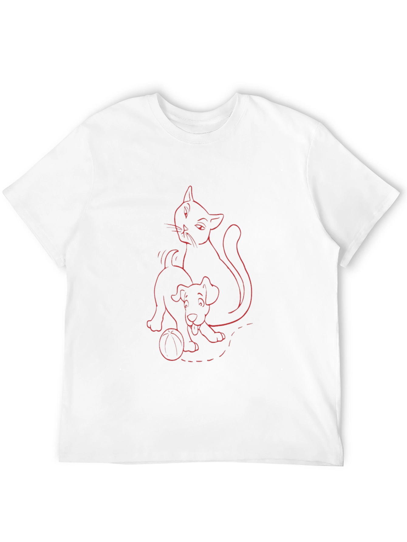 Cat & Dog T-Shirt - Playful Graphic Tee