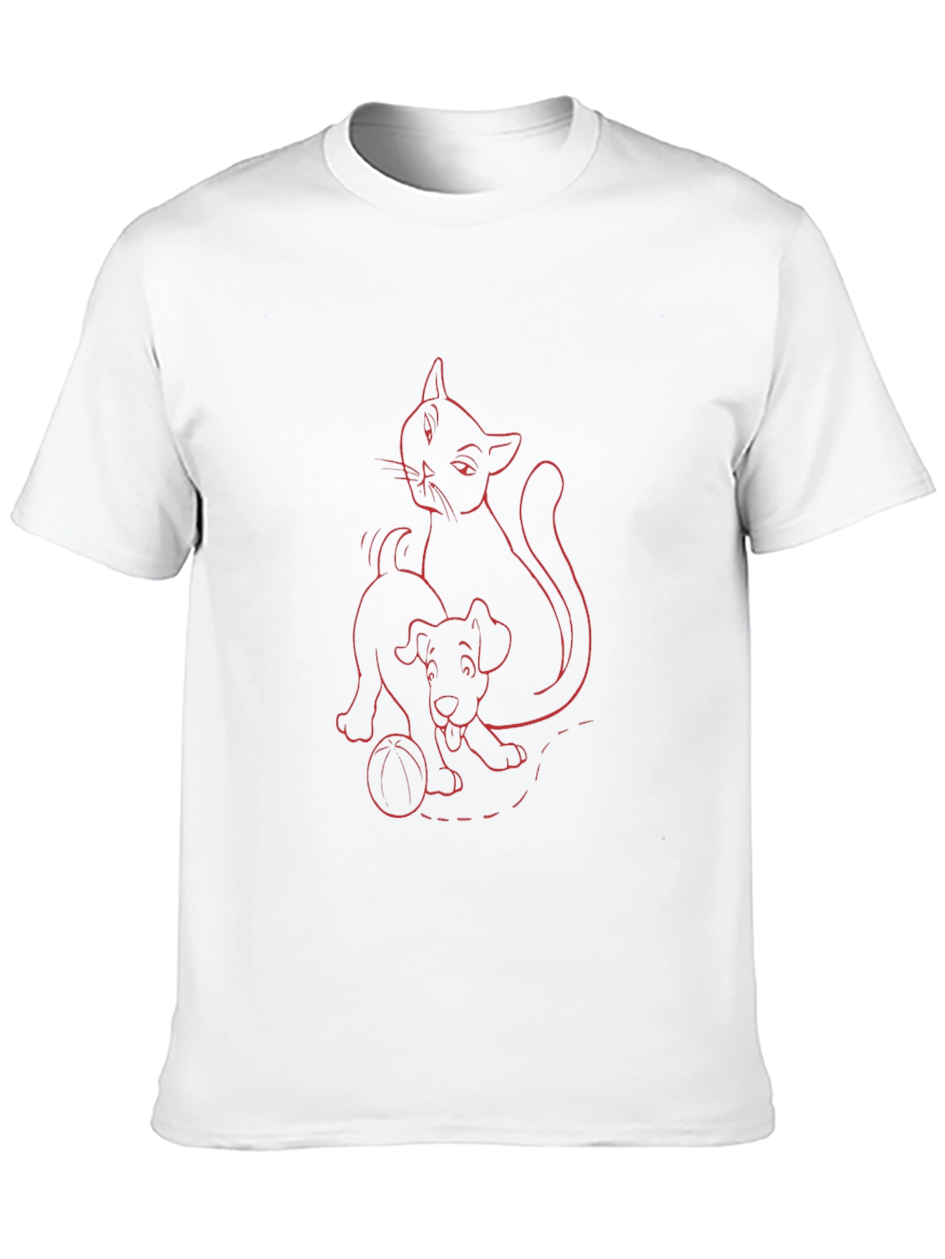 Cat & Dog T-Shirt - Playful Graphic Tee